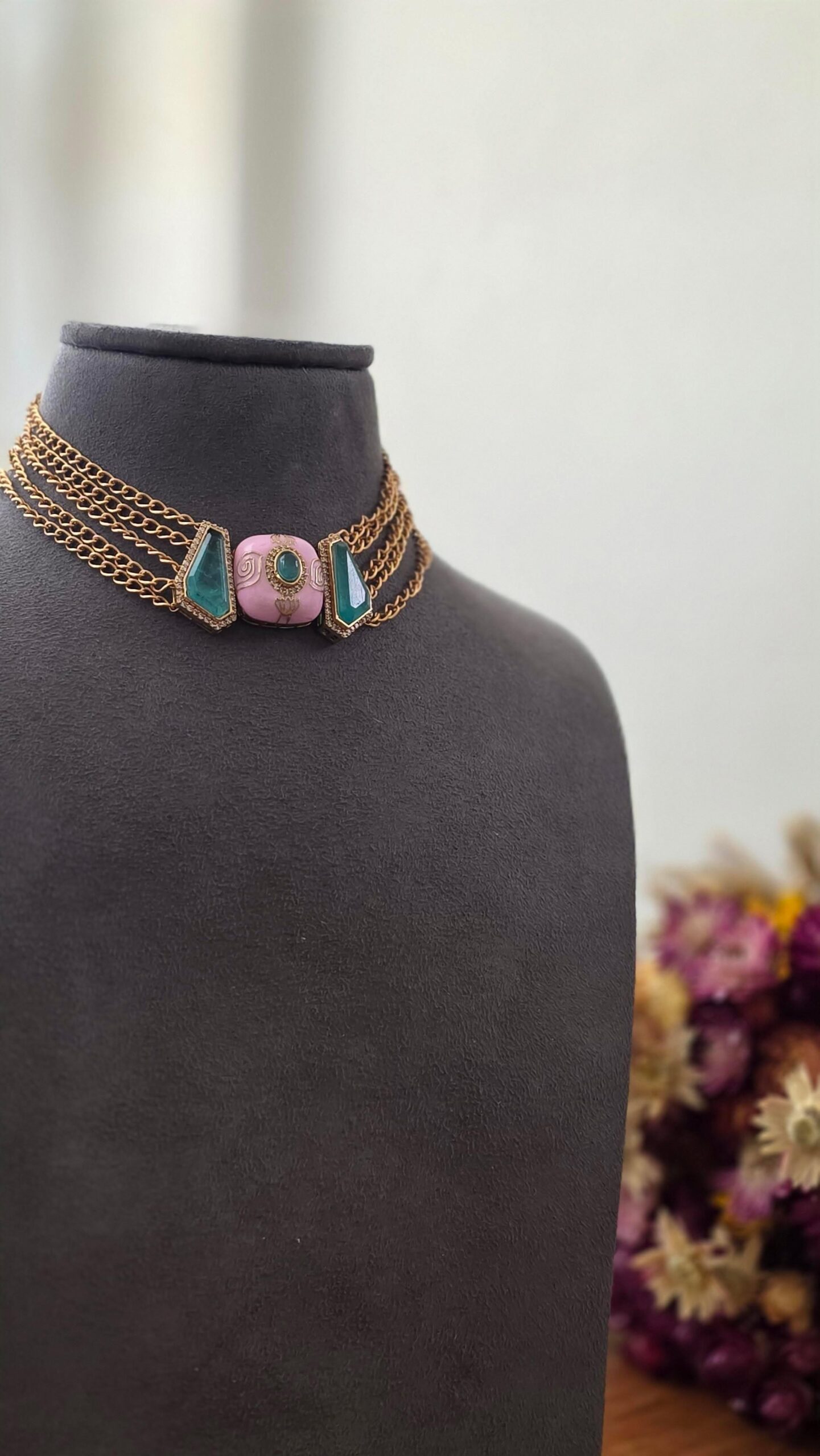 Nora delicate handcrafted choker Thumbnail
