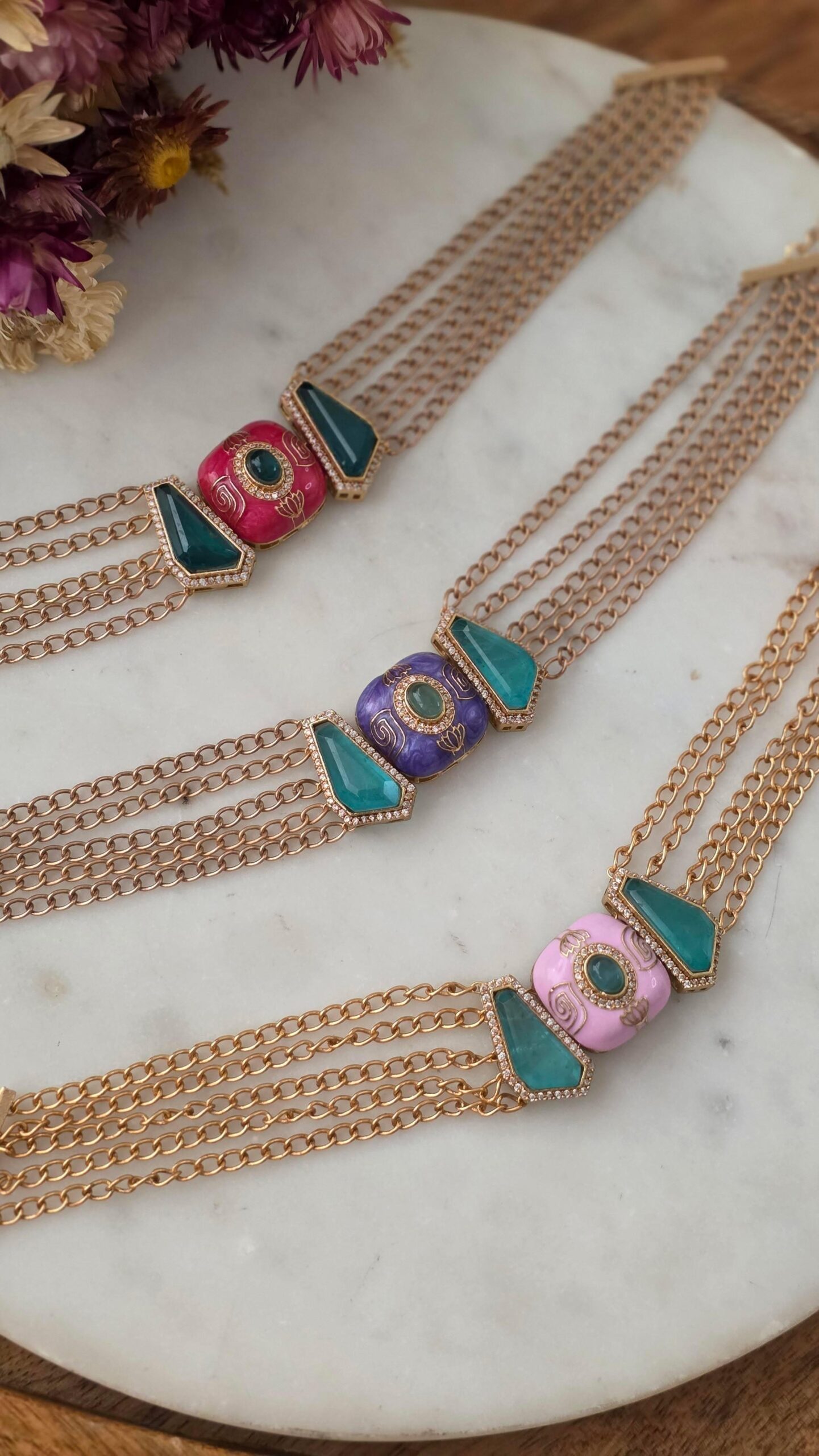 Nora delicate handcrafted choker Thumbnail