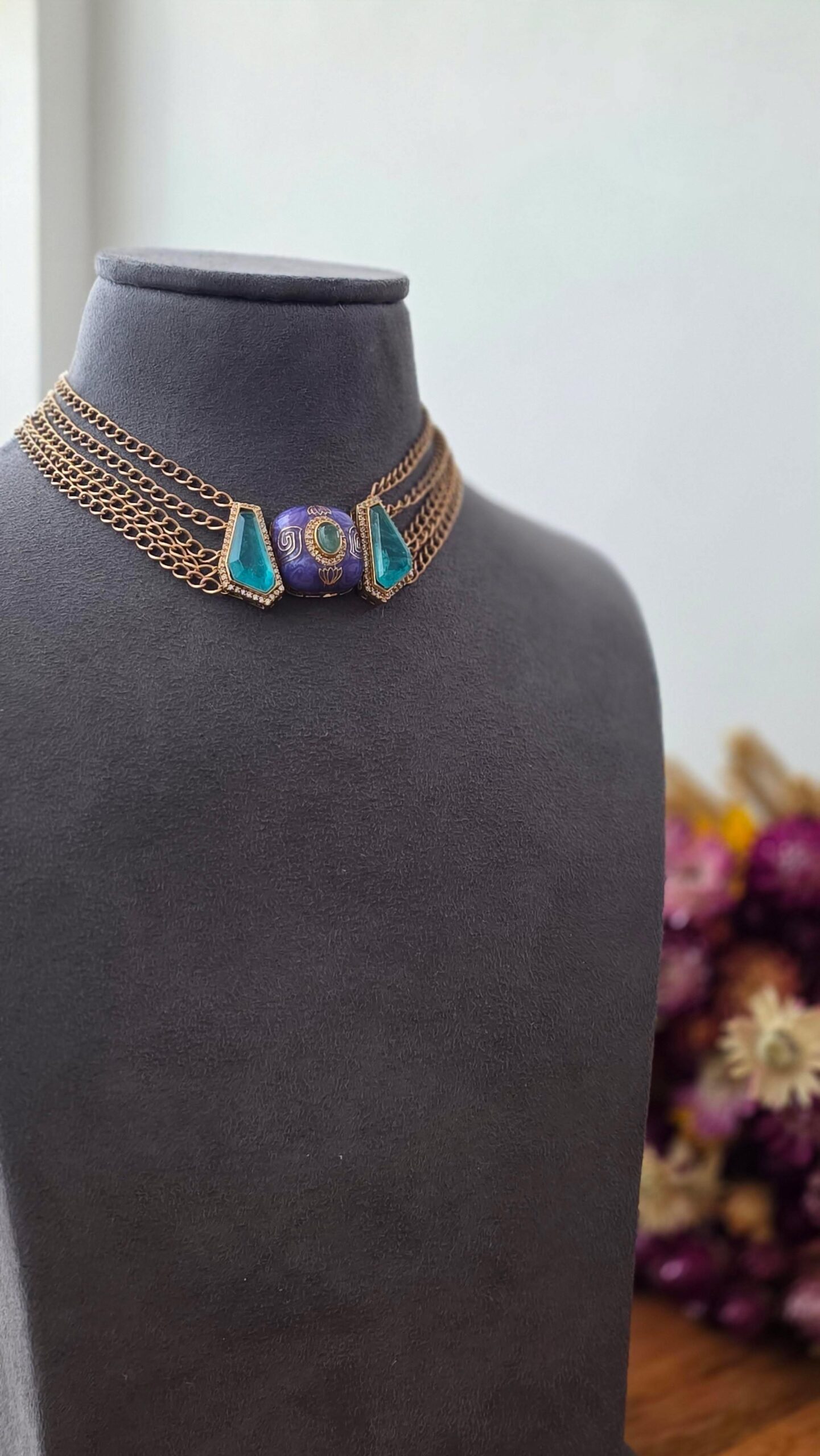 Nora delicate handcrafted choker Thumbnail