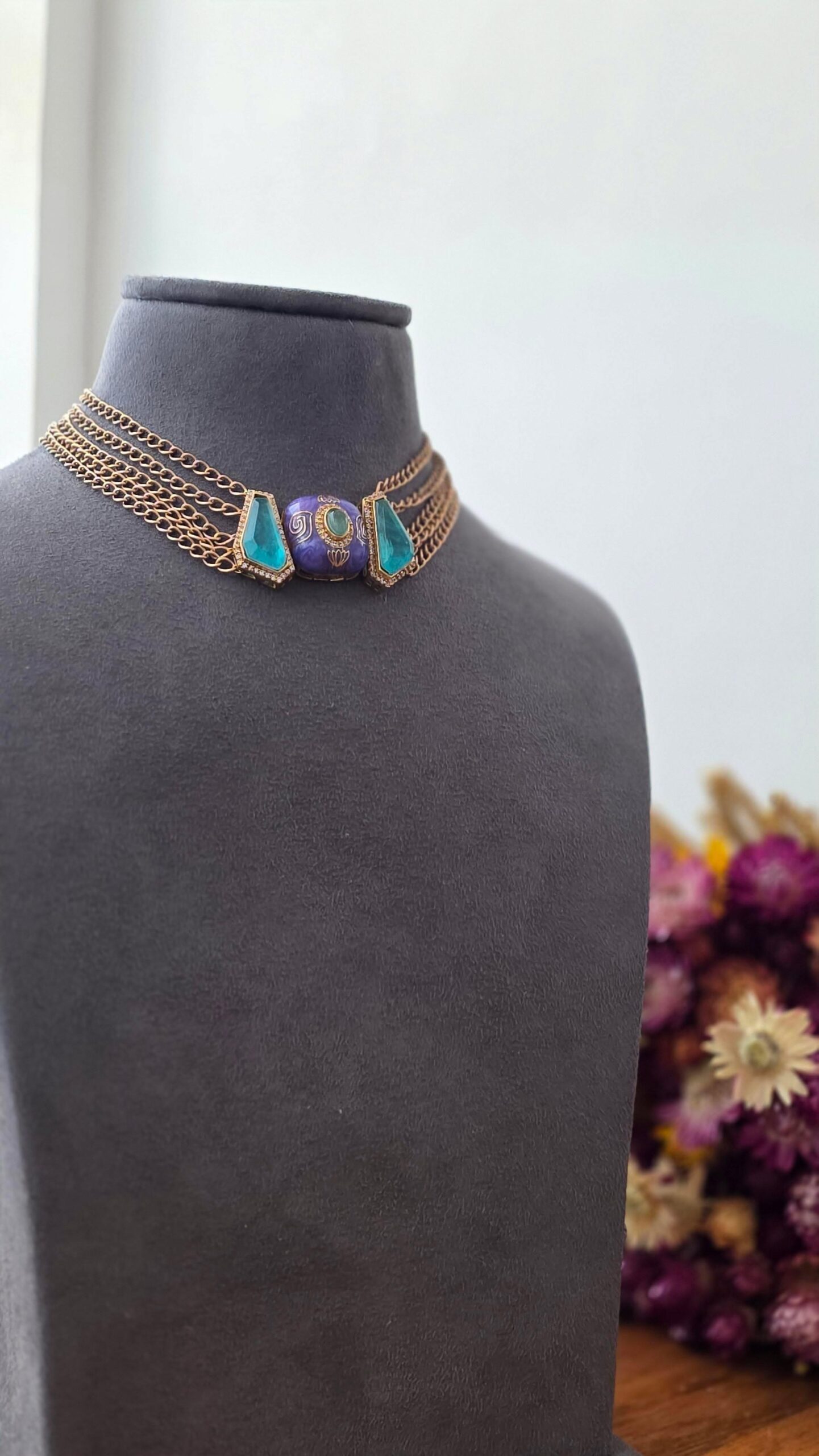 Nora delicate handcrafted choker Thumbnail