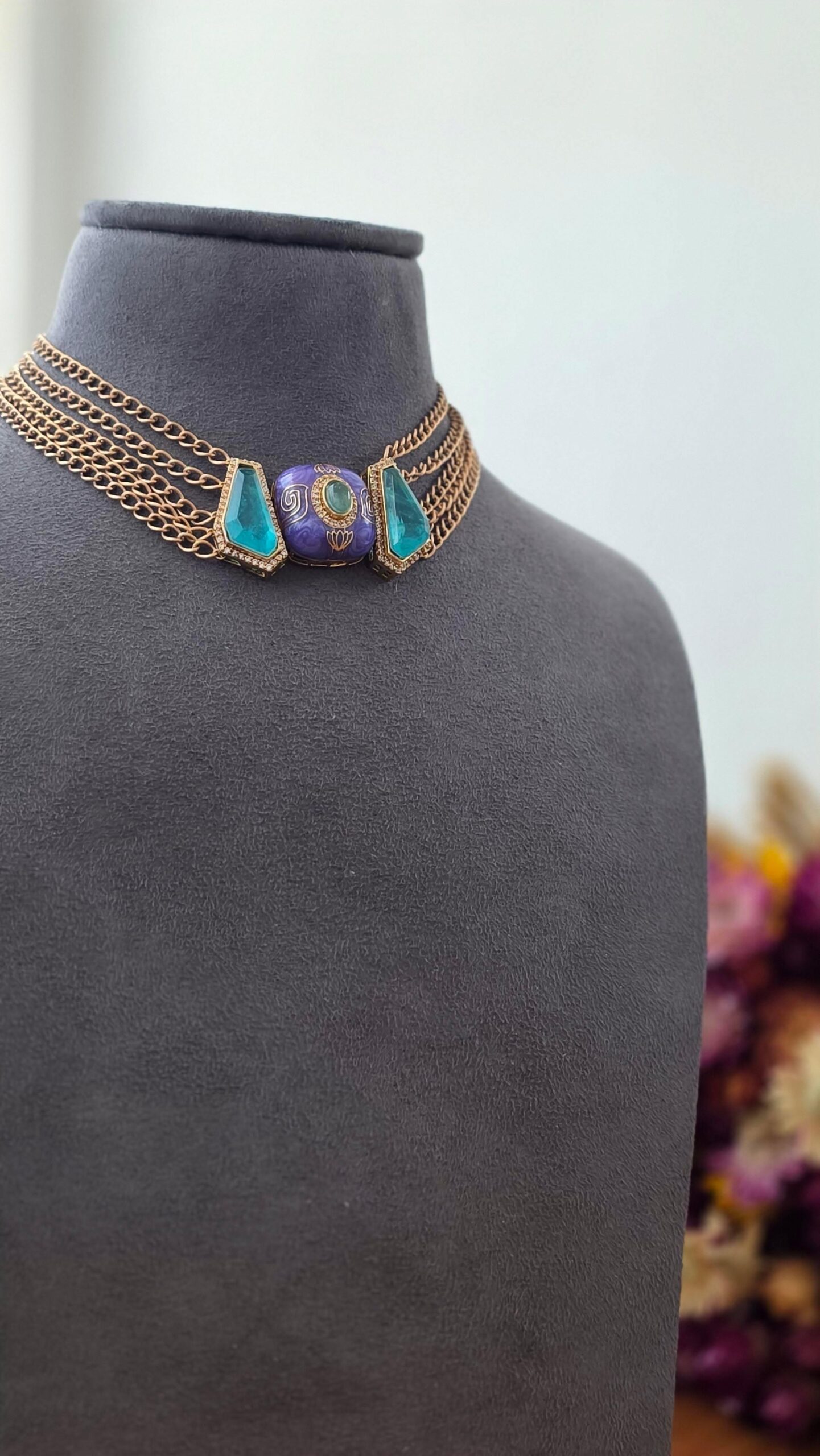 Nora delicate handcrafted choker Thumbnail