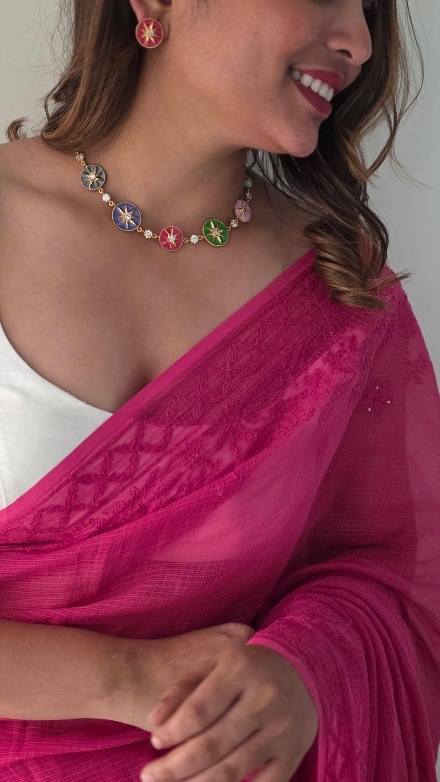 Zina delicate polki necklace Thumbnail