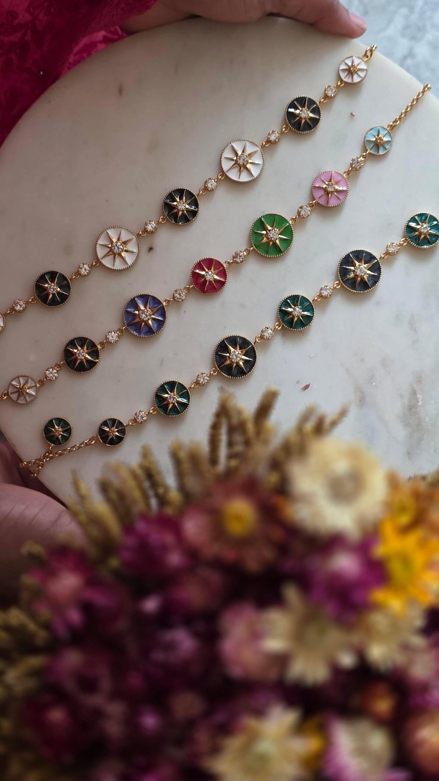 Zina delicate polki necklace Thumbnail
