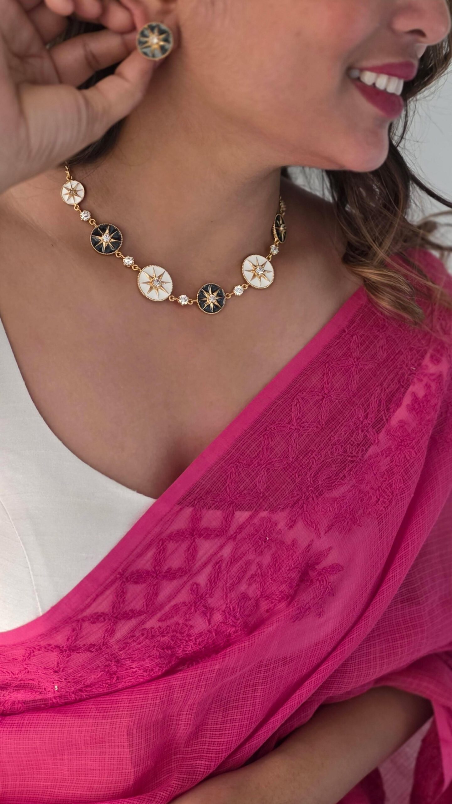 Zina delicate polki necklace Thumbnail