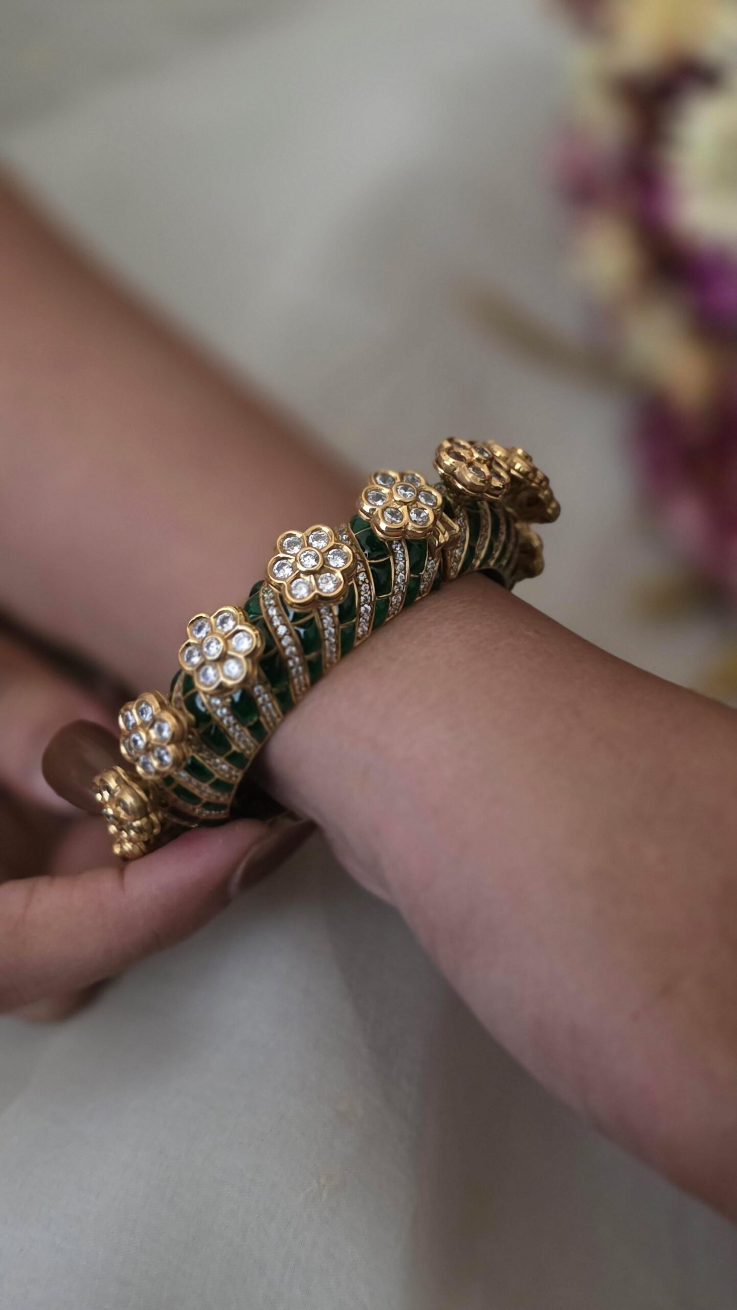 Aadhya openable polki bangles Thumbnail