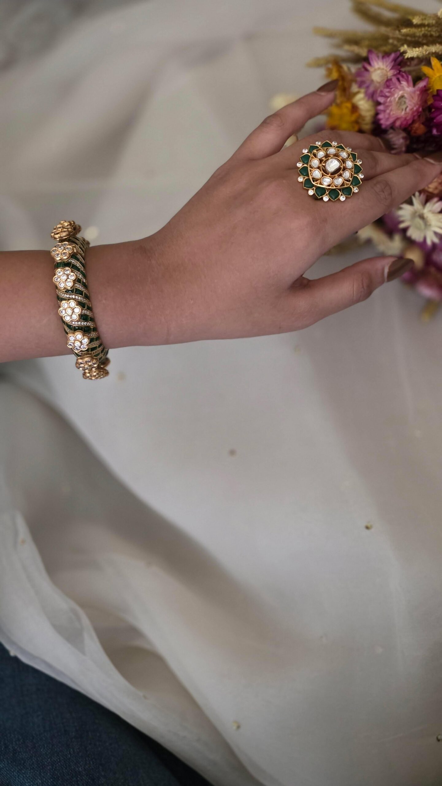 Aadhya openable polki bangles Thumbnail