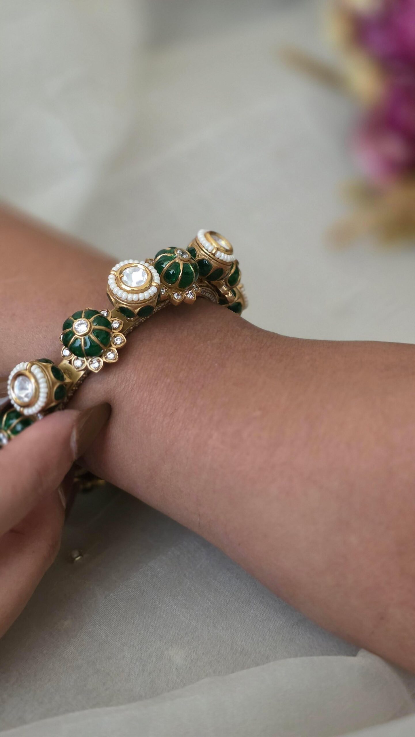 Oviya openable meenakari bangles Thumbnail
