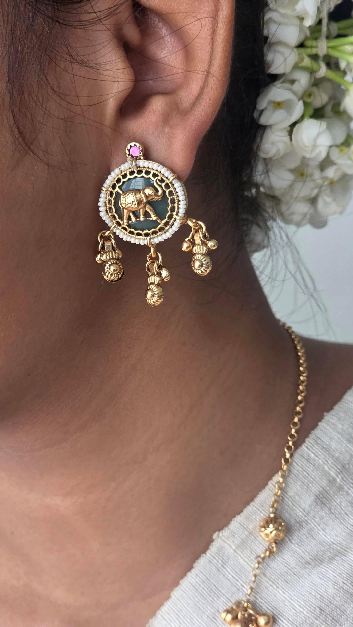 Bhumi delicate handcrafted long  necklace Thumbnail