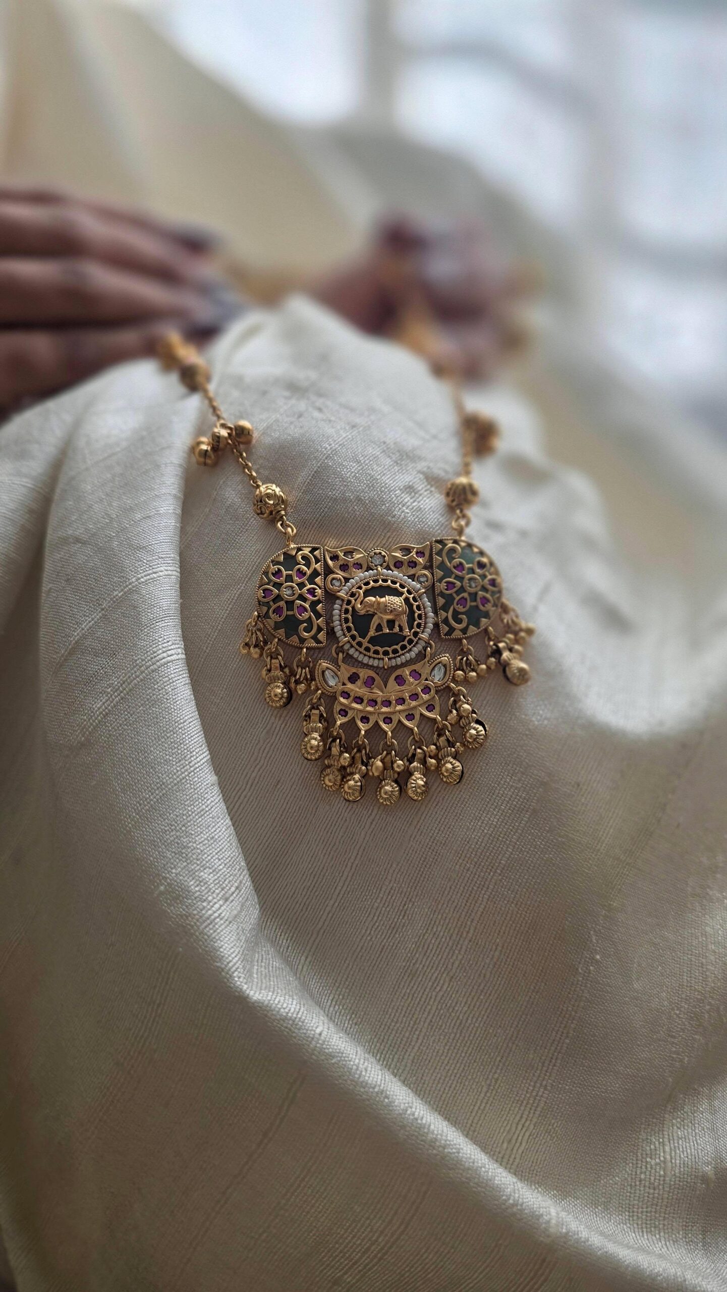 Bhumi delicate handcrafted long  necklace Thumbnail