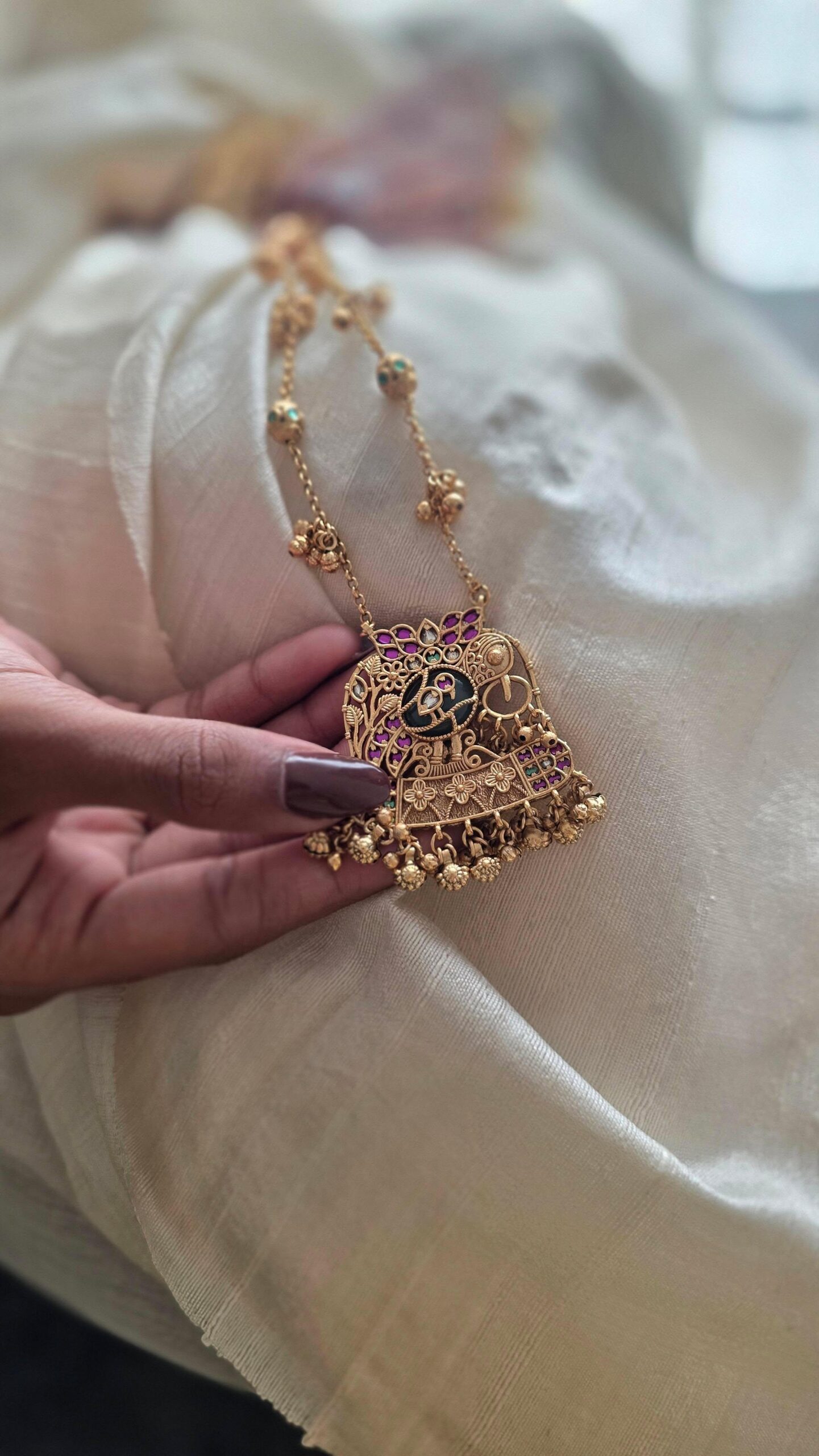 Mitali delicate handcrafted long necklace Thumbnail