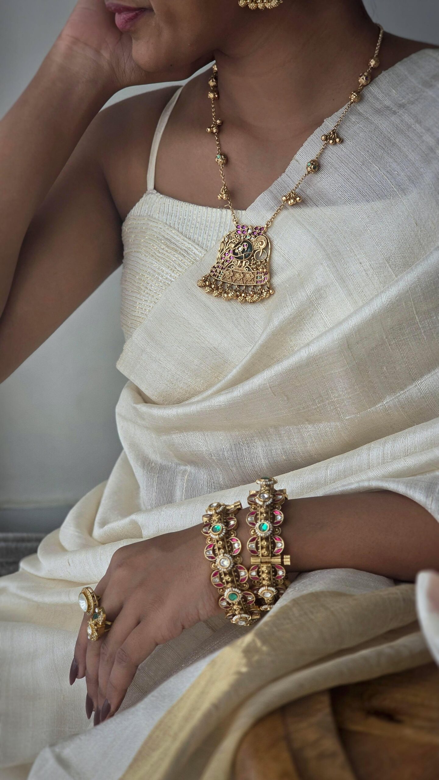 Mitali delicate handcrafted long necklace Thumbnail
