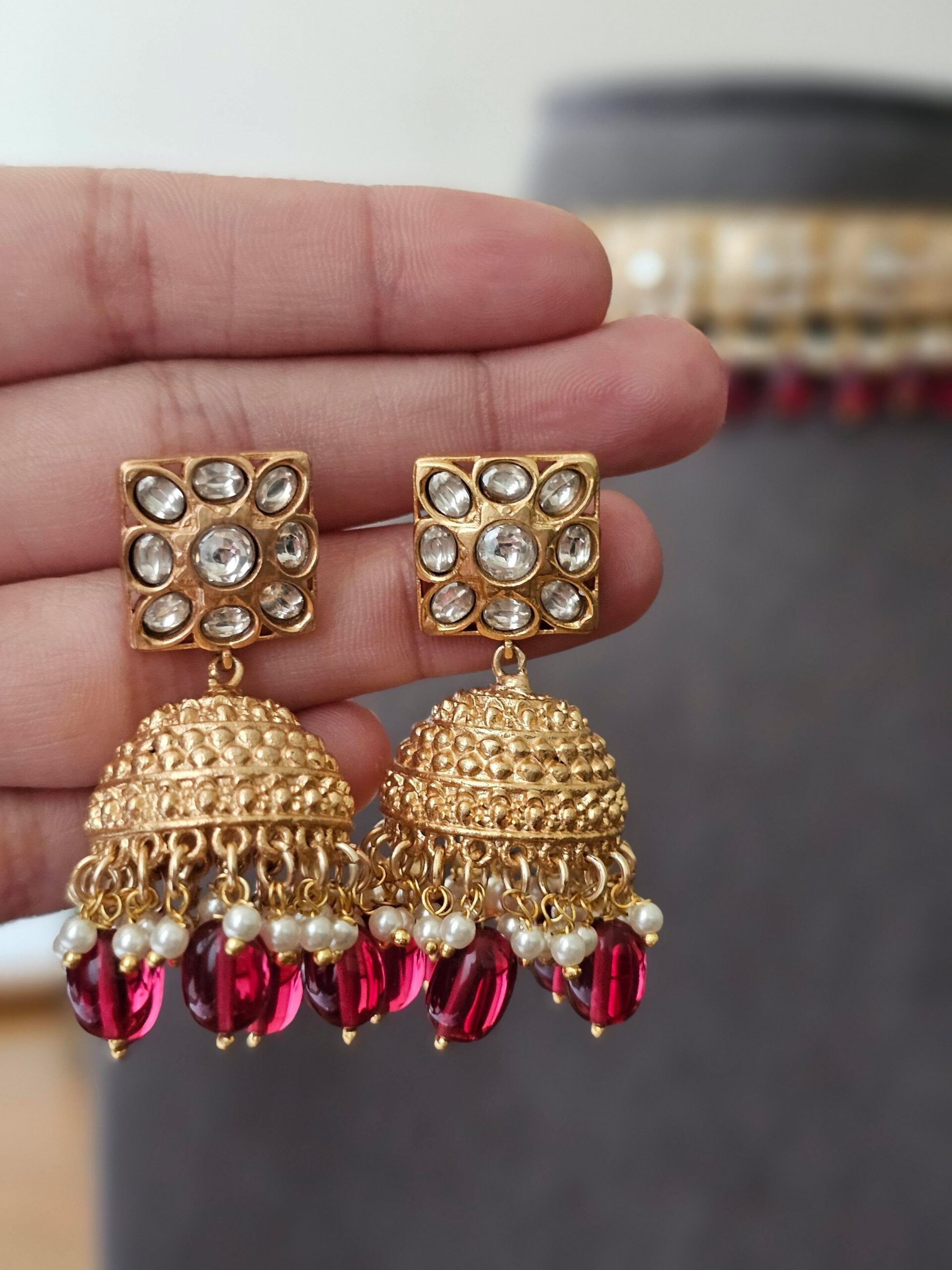Afsa pearl and polki choker Thumbnail
