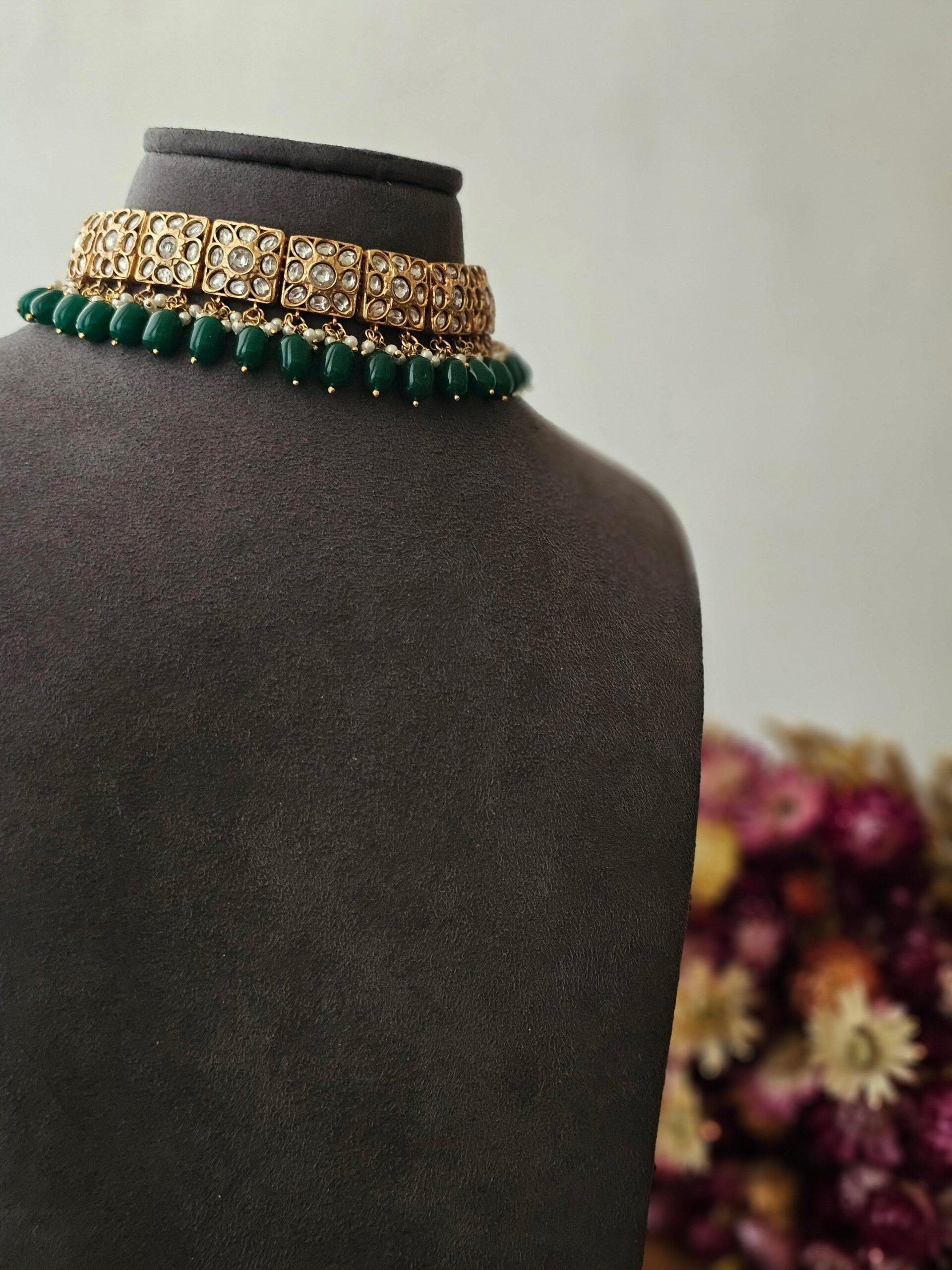 Afsa pearl and polki choker Thumbnail