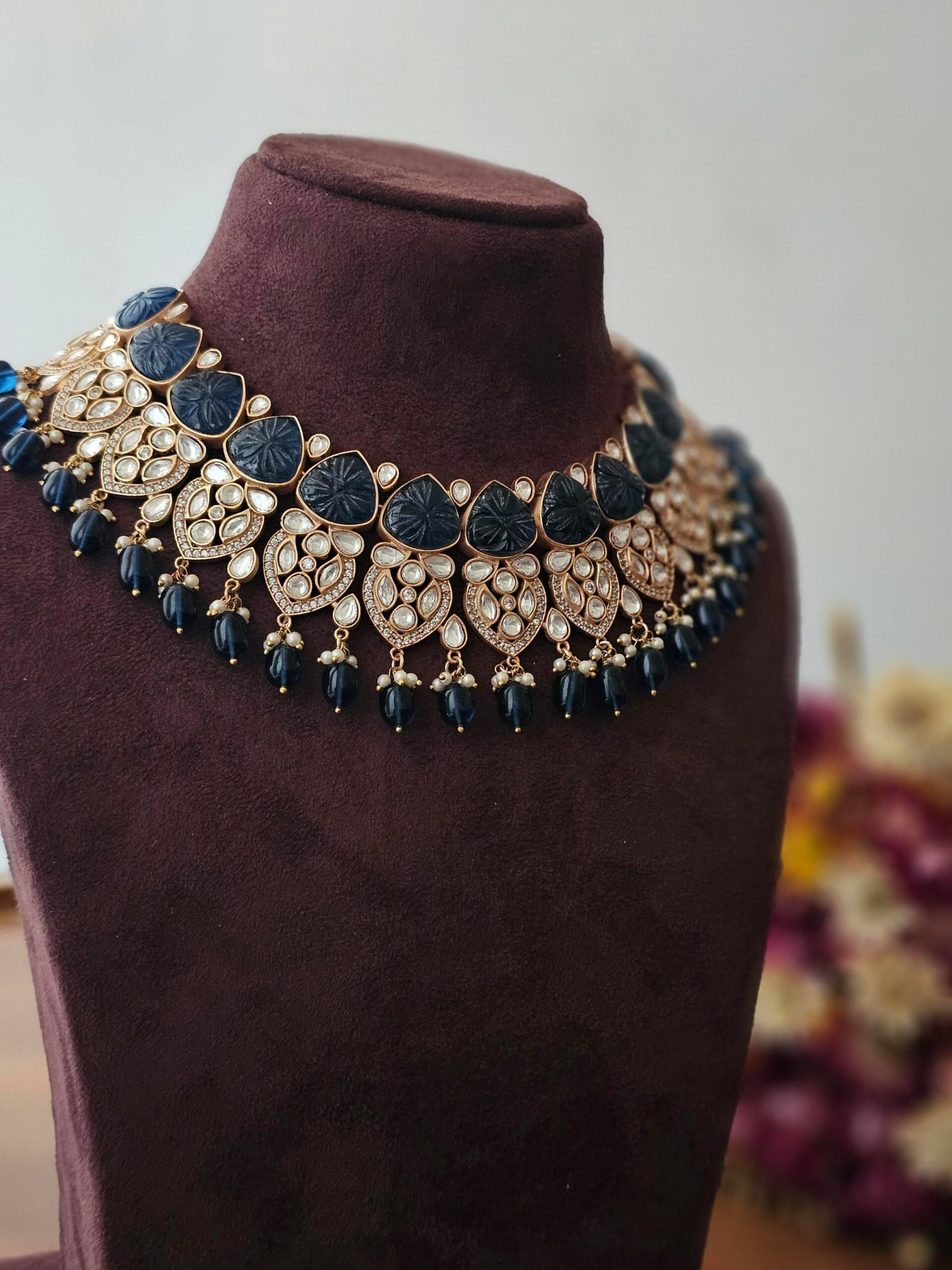 Kavya Pearl and Polki Necklace Thumbnail