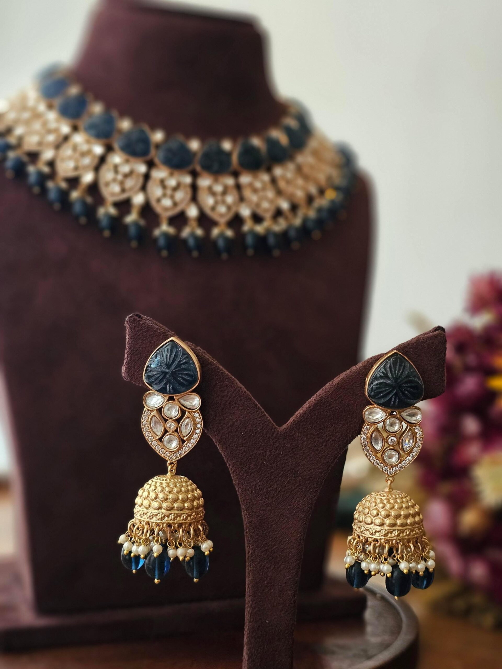 Kavya Pearl and Polki Necklace Thumbnail