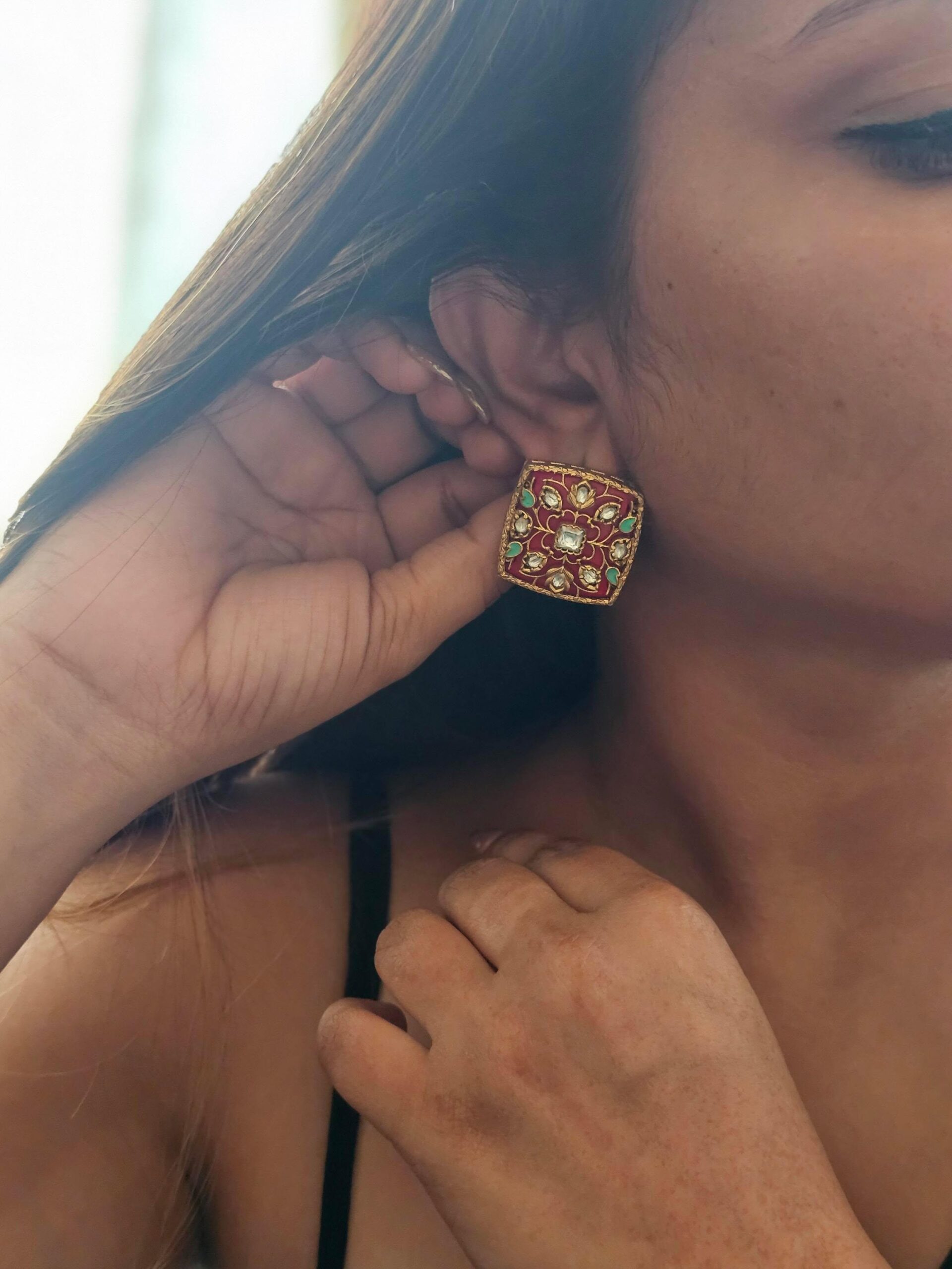 Resham handcrafted studs Thumbnail