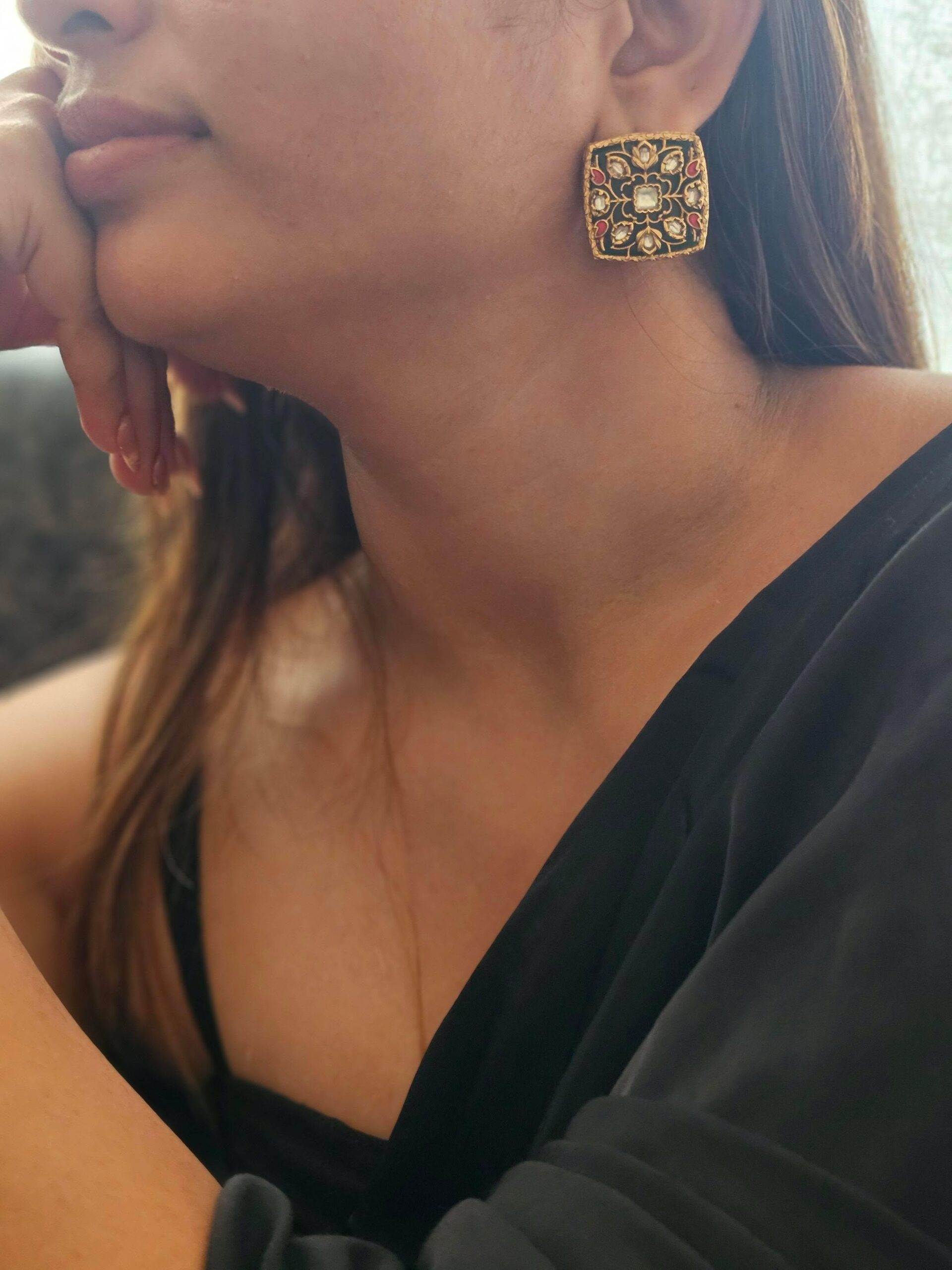 Resham handcrafted studs Thumbnail