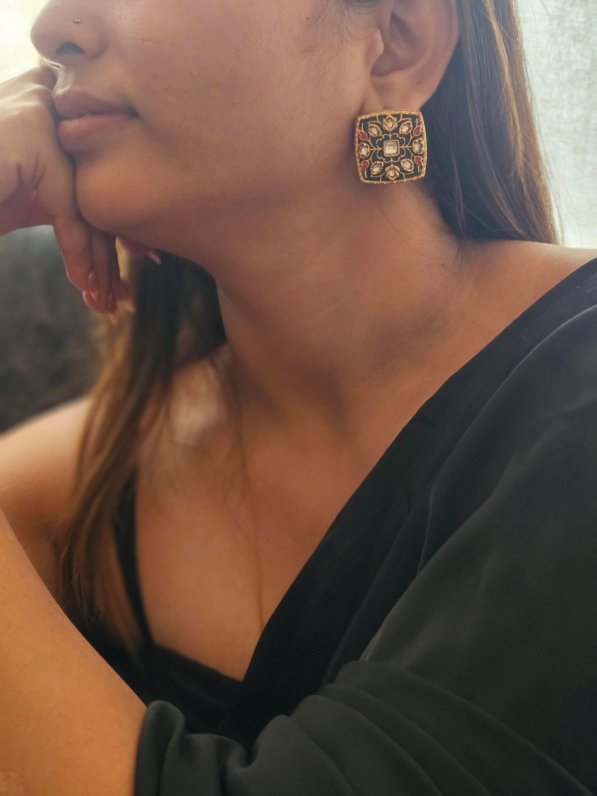 Resham handcrafted studs Thumbnail