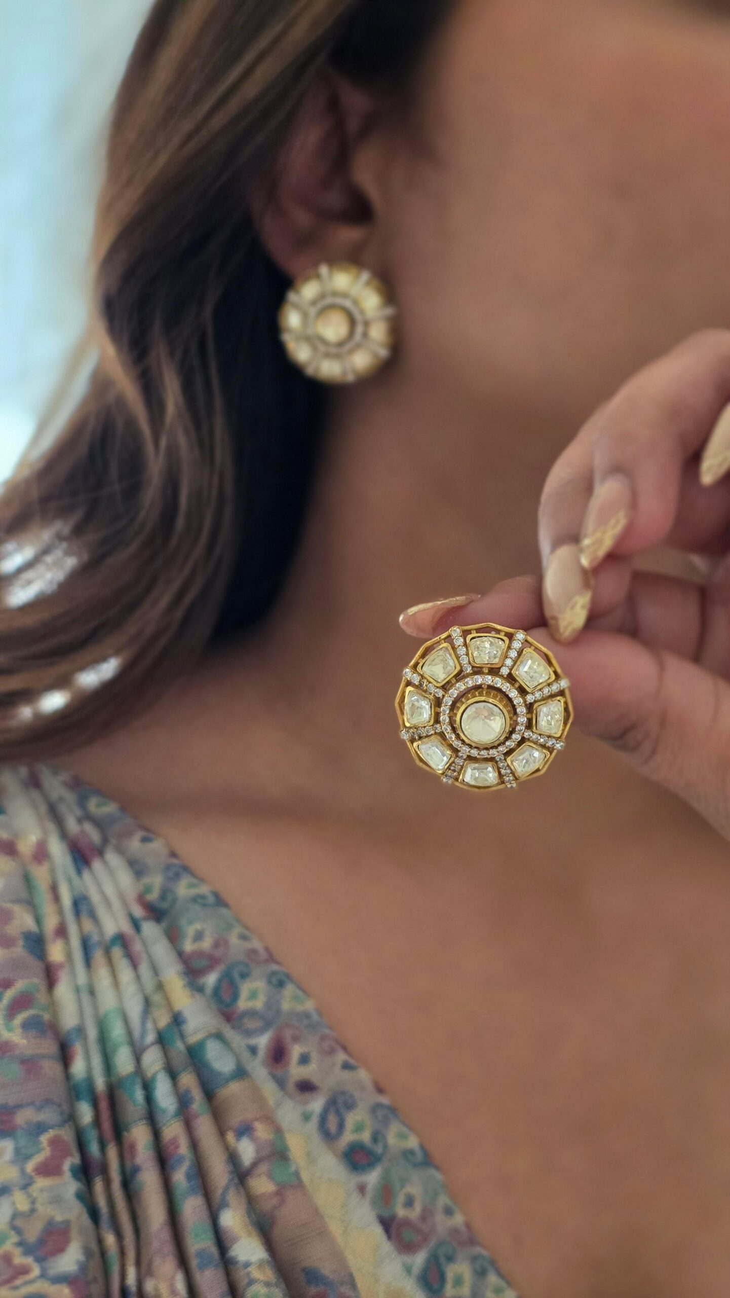 Lara polki studs Thumbnail