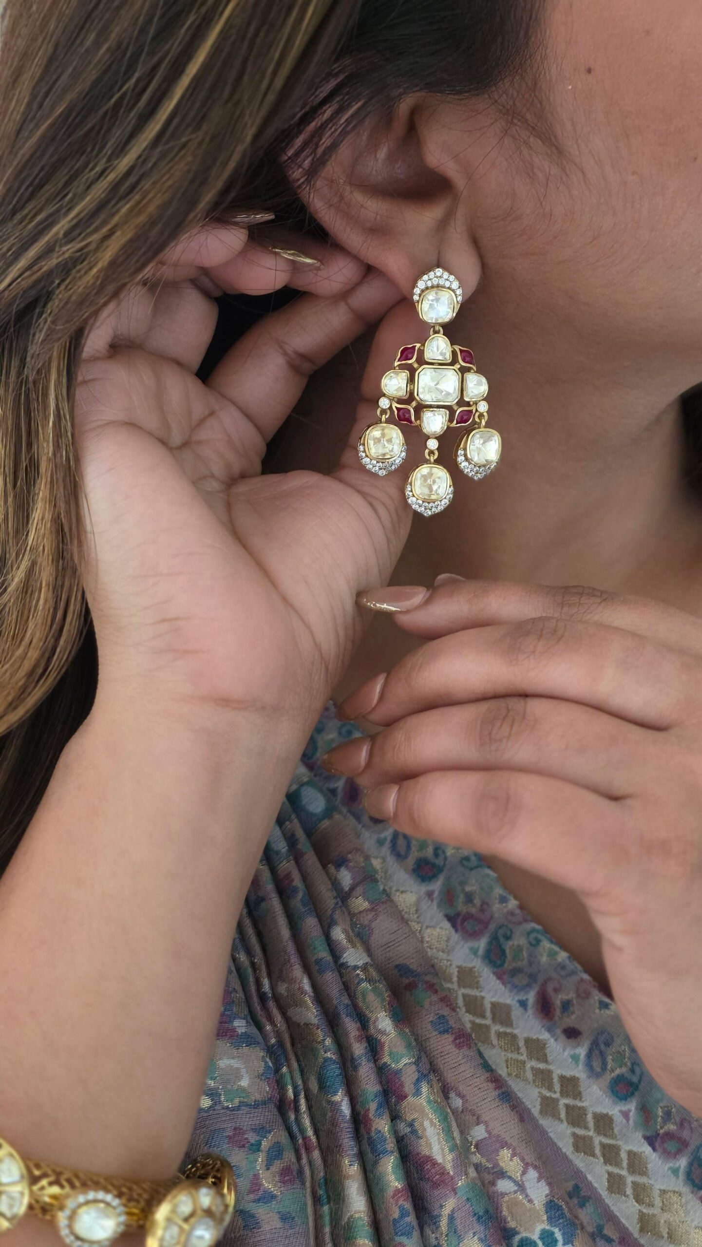 Prisha polki earrings Thumbnail