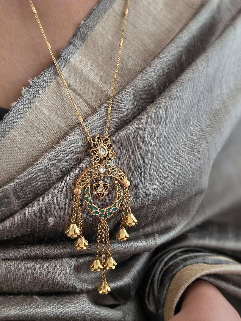Pratibha delicate handcrafted long necklace Thumbnail