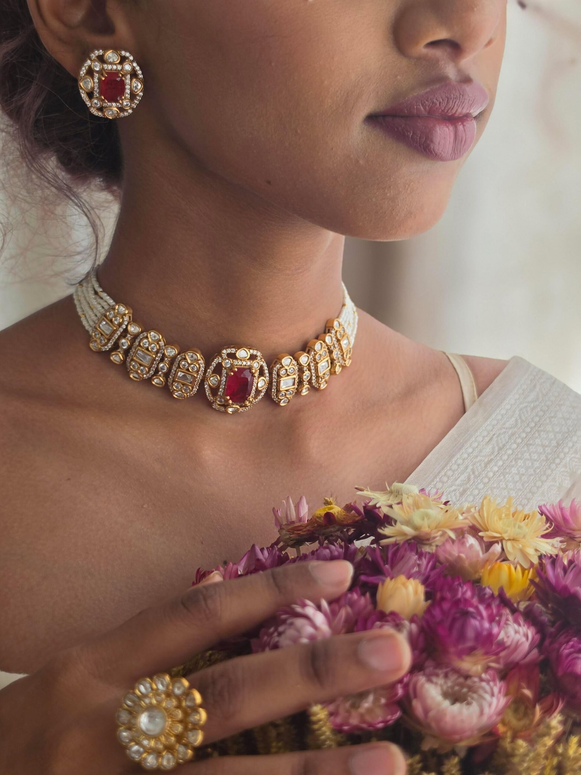 Talia polki and pearl choker Thumbnail