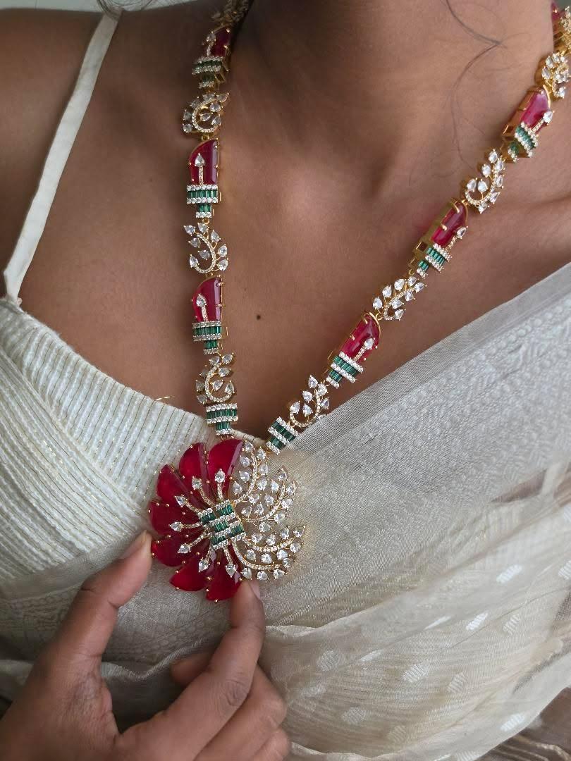 Flora semi precious quartz long necklace Thumbnail