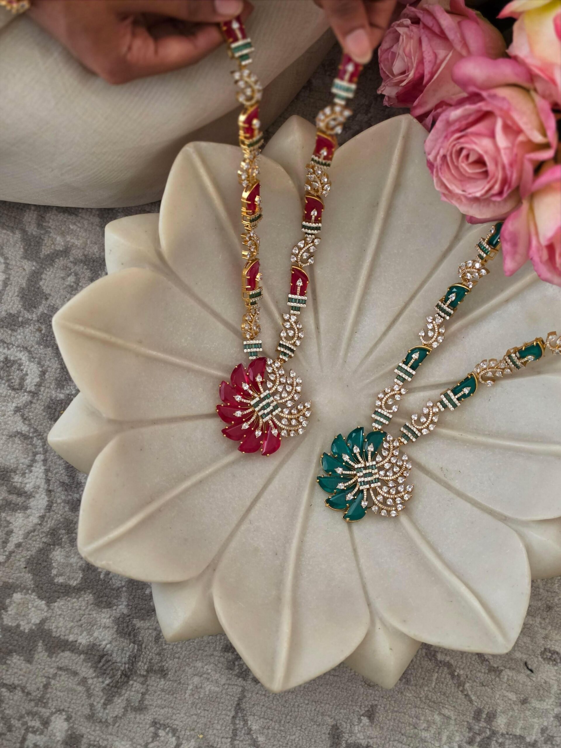 Flora semi precious quartz necklace Thumbnail
