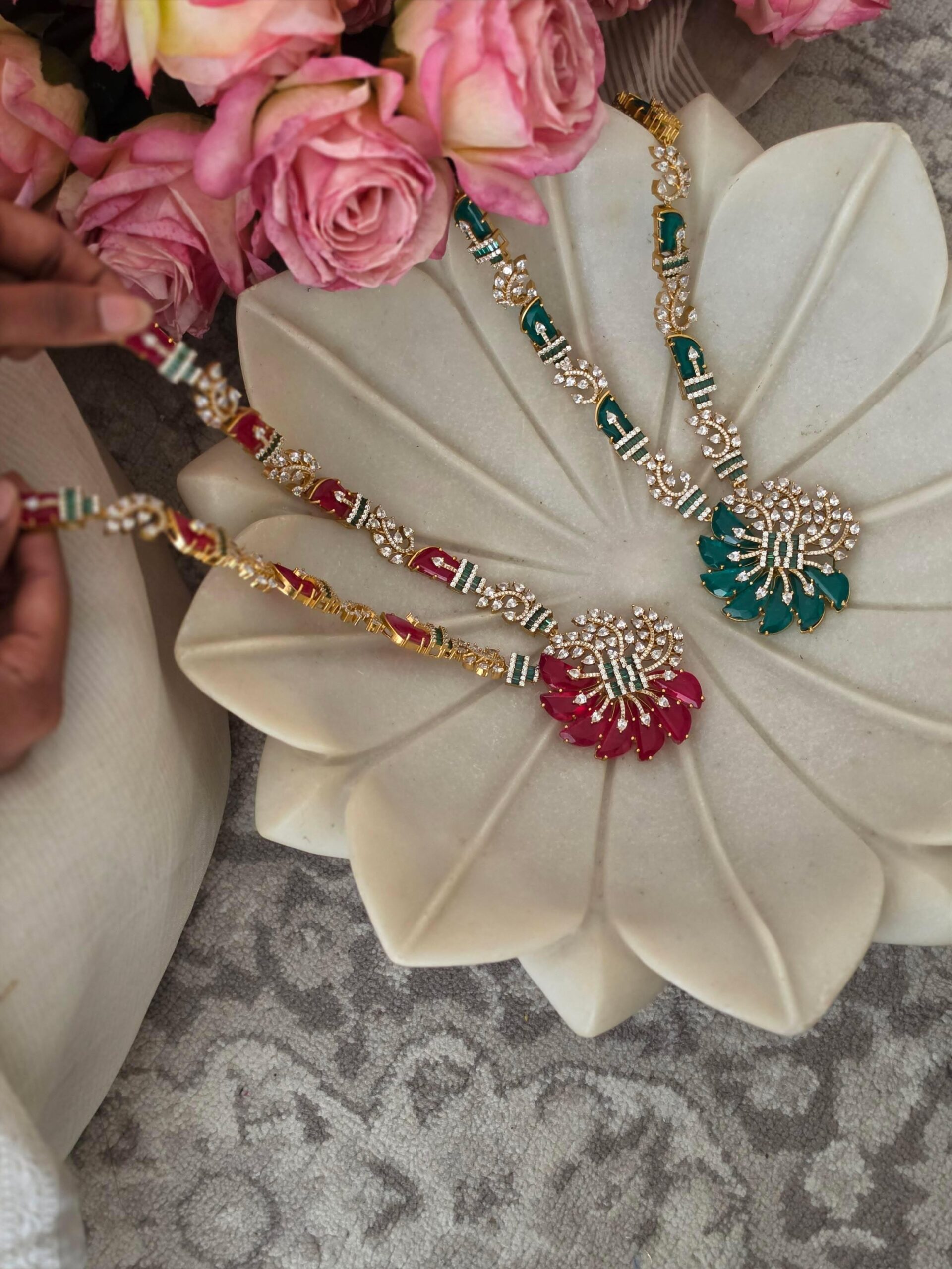 Flora semi precious quartz necklace Thumbnail