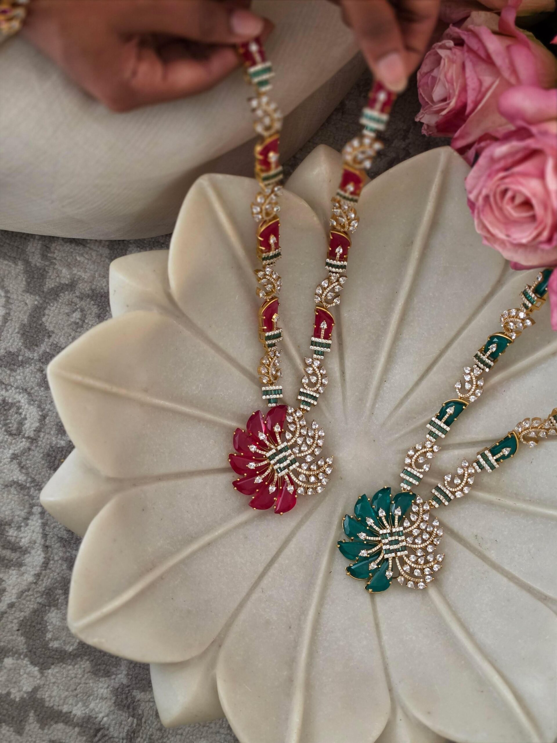 Flora semi precious quartz necklace Thumbnail