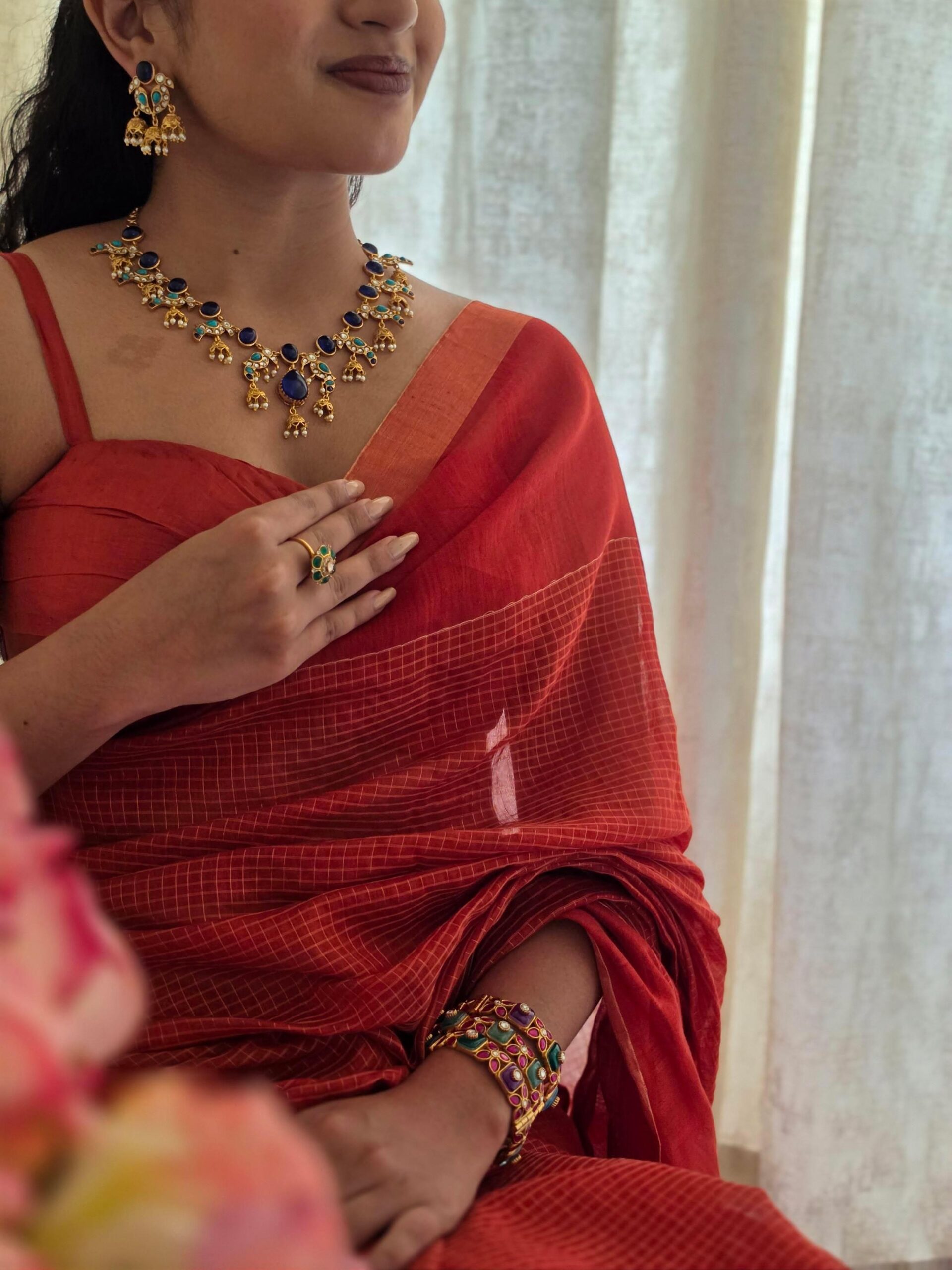 Vaishnavi quartz and polki necklace Thumbnail
