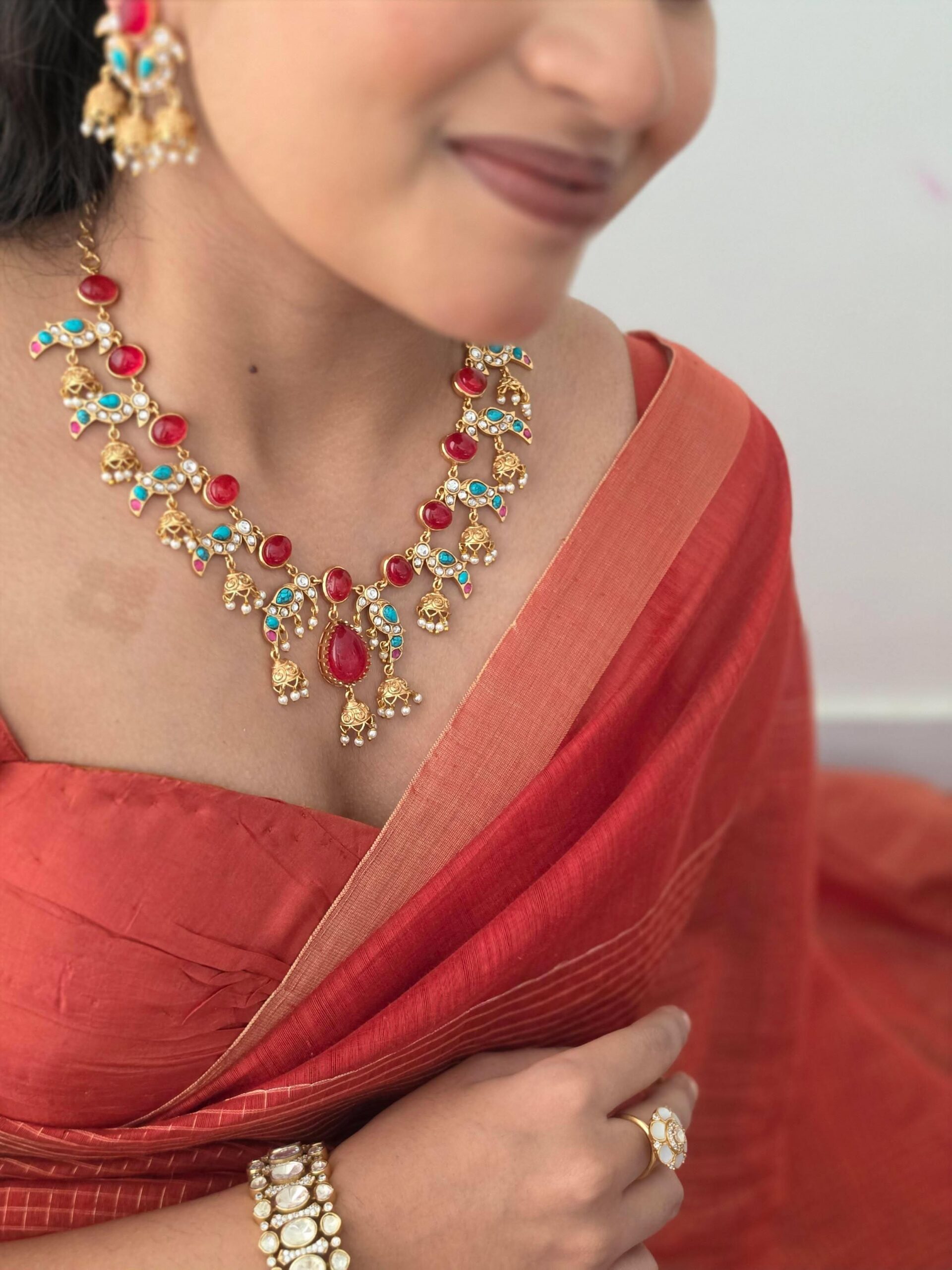 Vaishnavi quartz and polki necklace Thumbnail