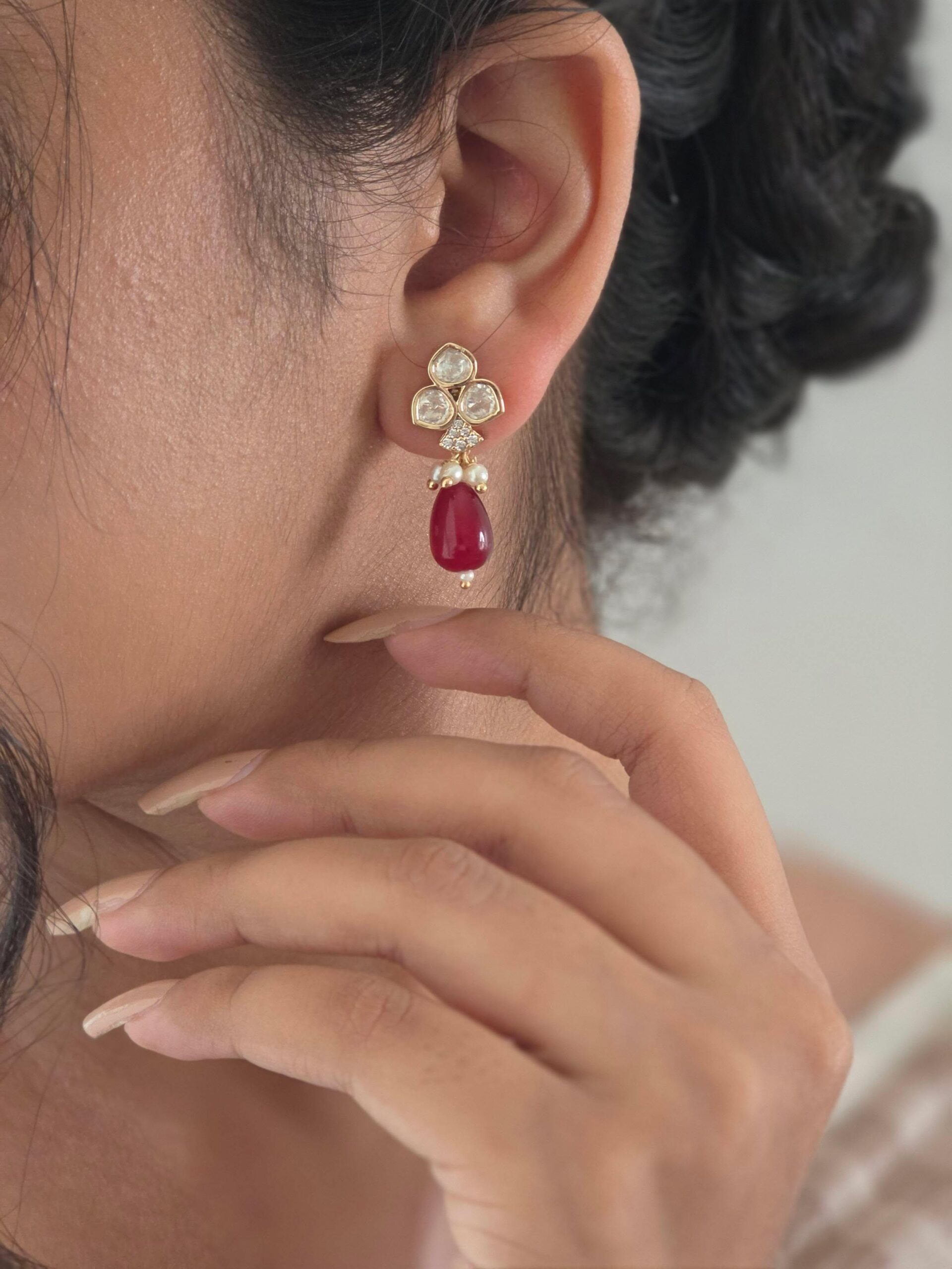 Aisha polki earrings Thumbnail