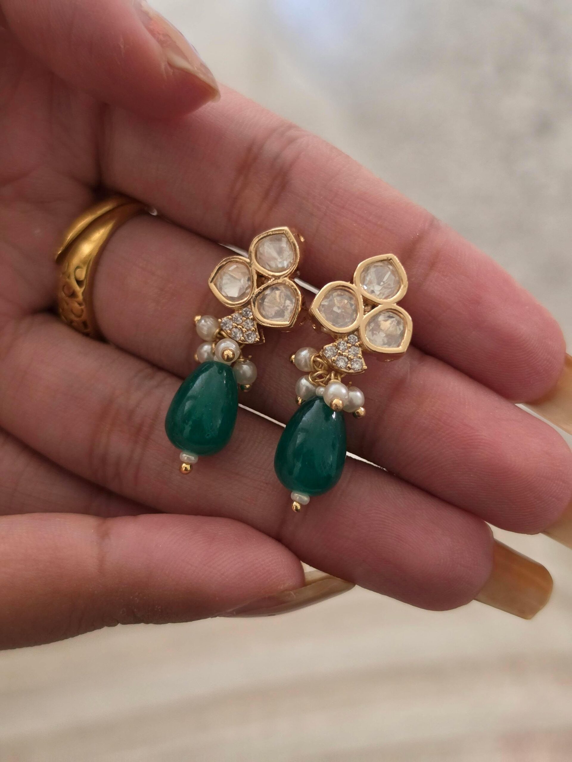 Aisha polki earrings Thumbnail