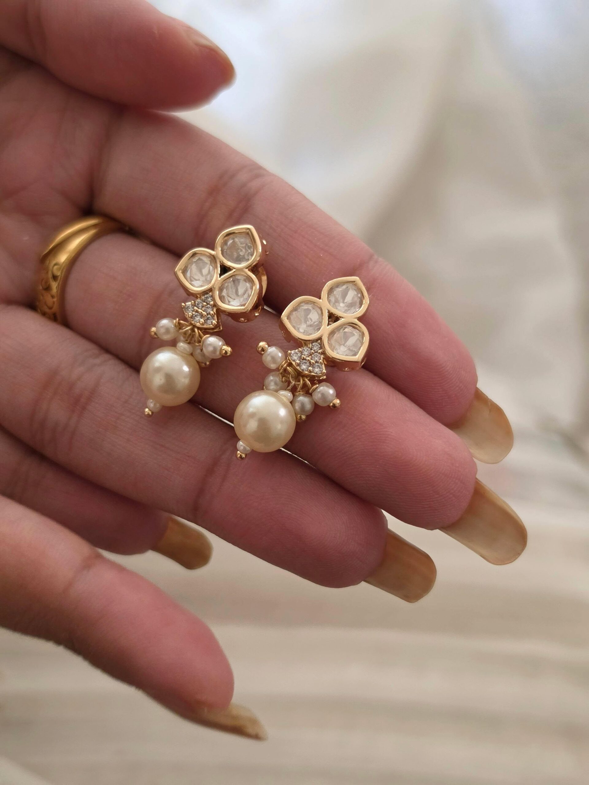 Aisha polki earrings Thumbnail
