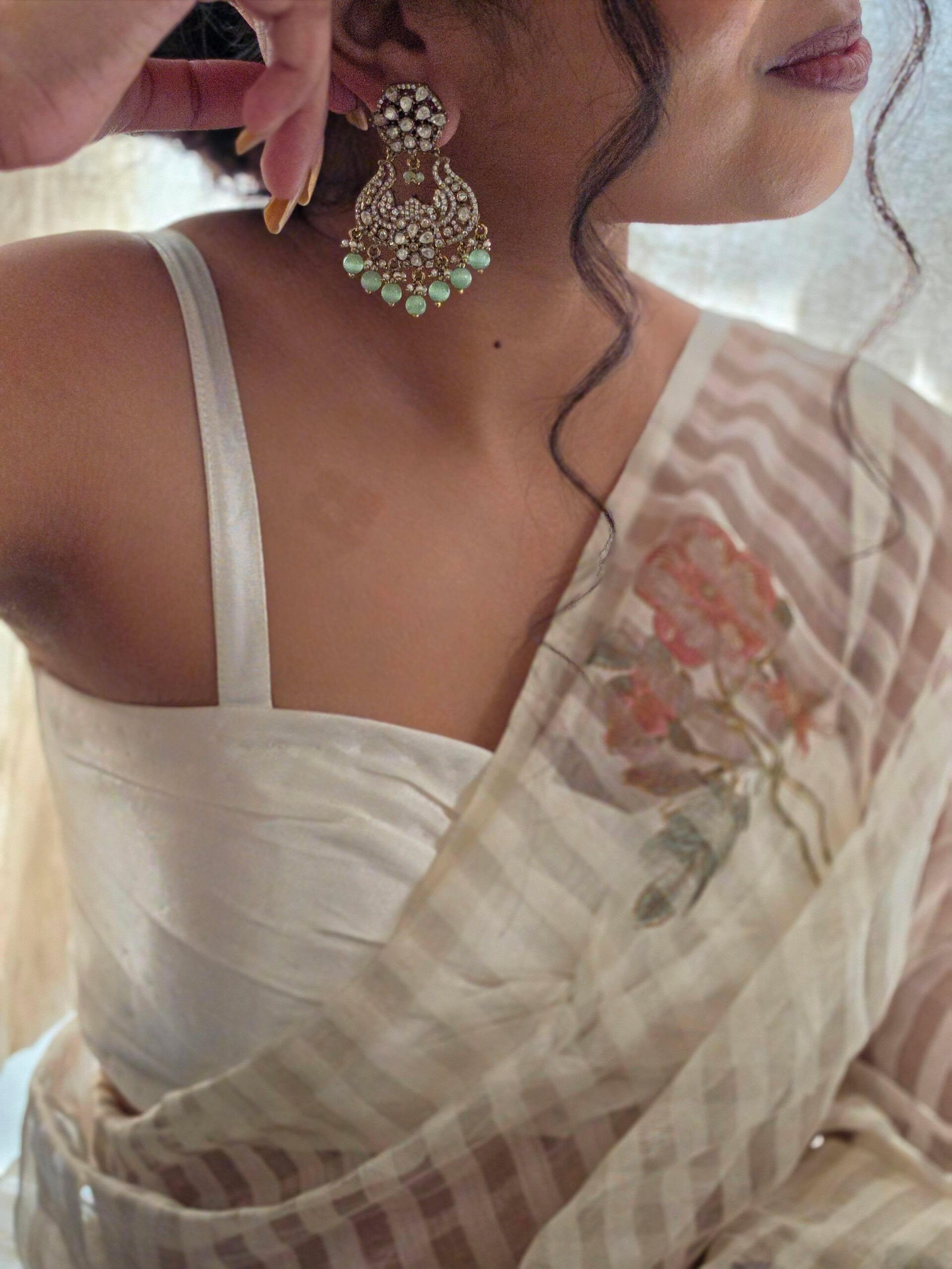 Trishika polki and pearl earrings Thumbnail