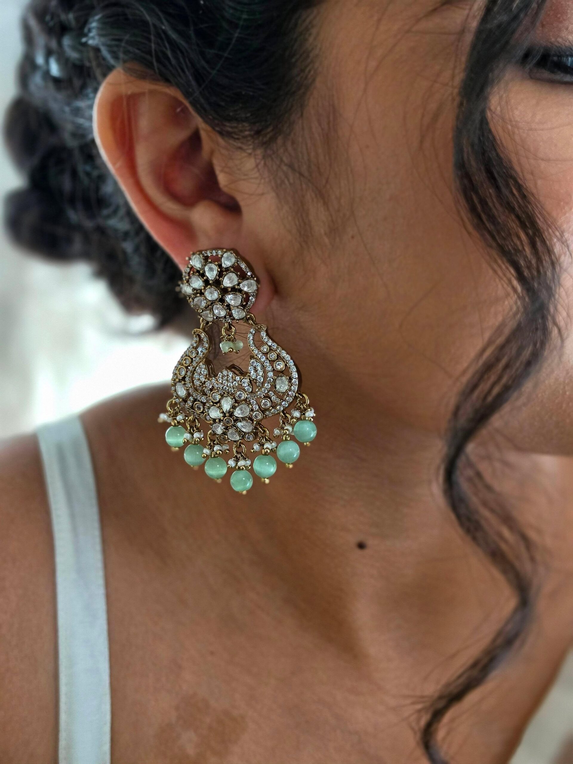 Trishika polki and pearl earrings Thumbnail
