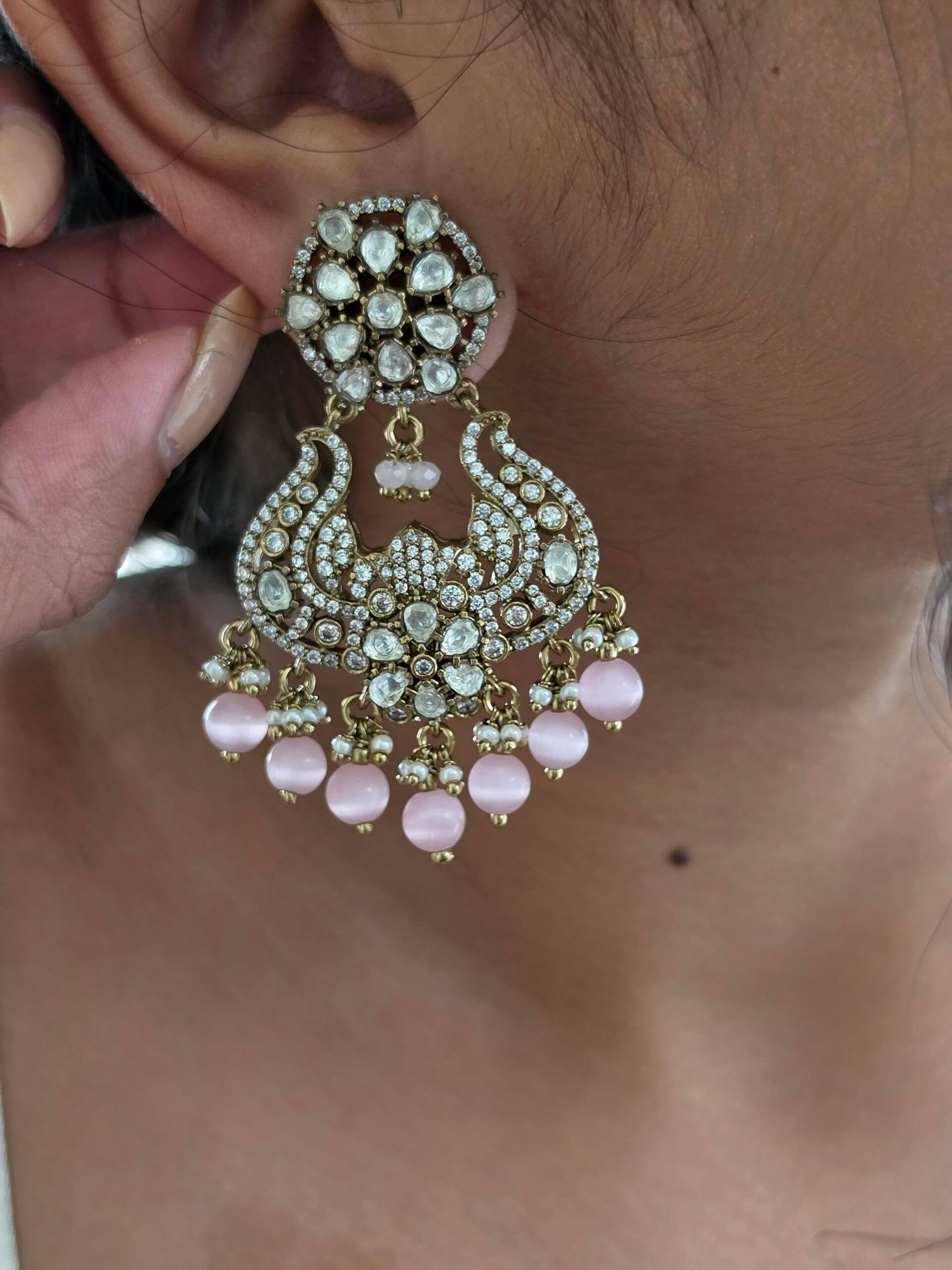 Trishika polki and pearl earrings Thumbnail