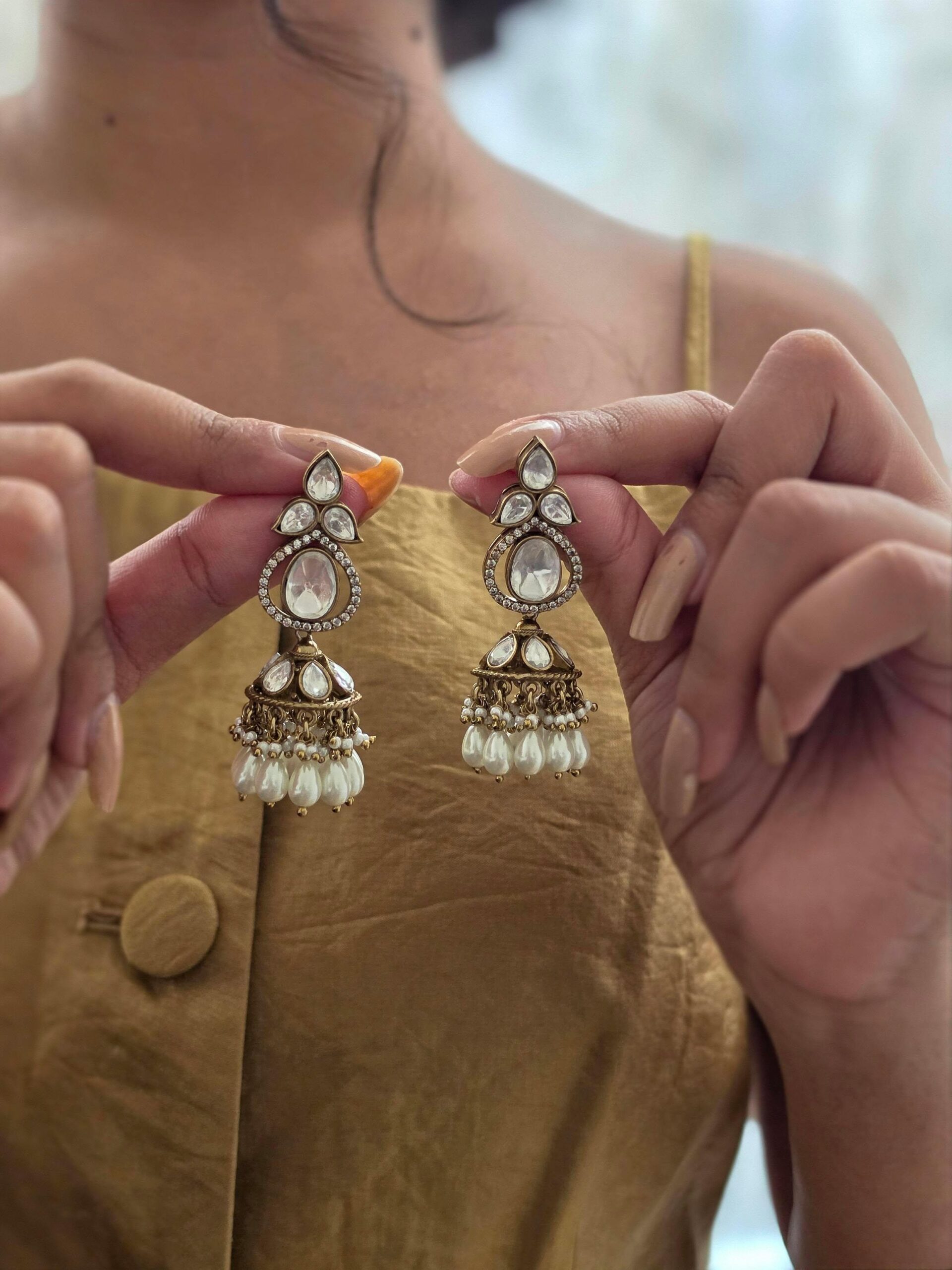 Roma polki and pearl jhumki Thumbnail