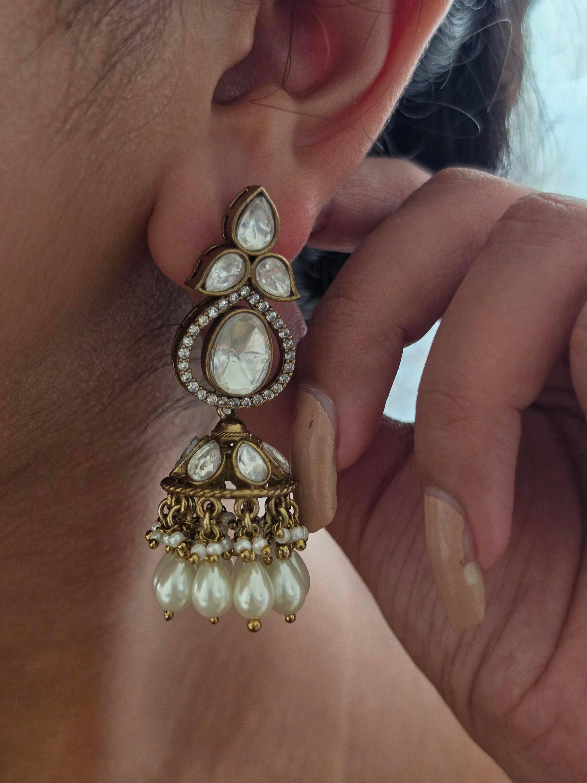 Roma polki and pearl jhumki Thumbnail