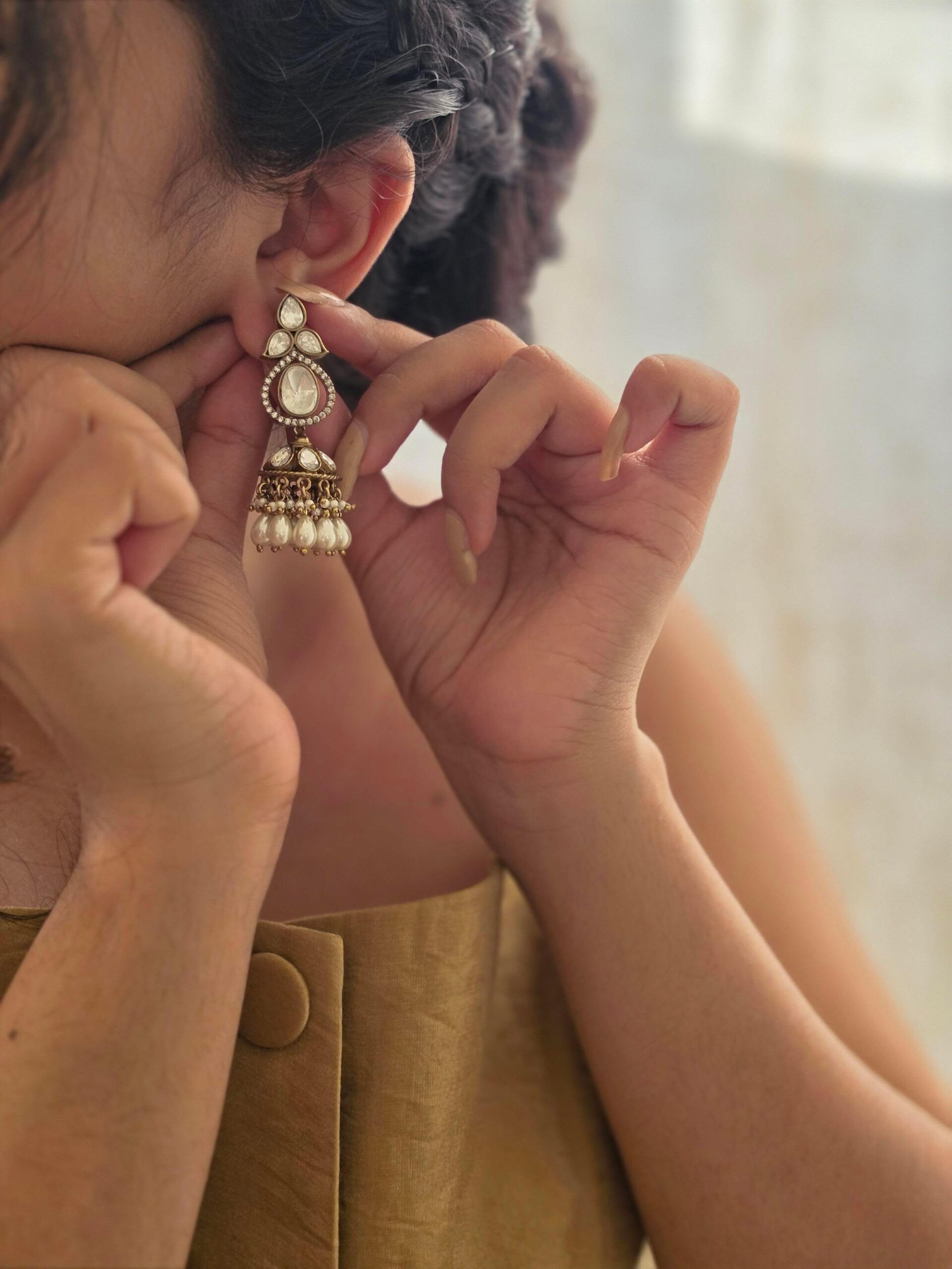 Roma polki and pearl jhumki Thumbnail