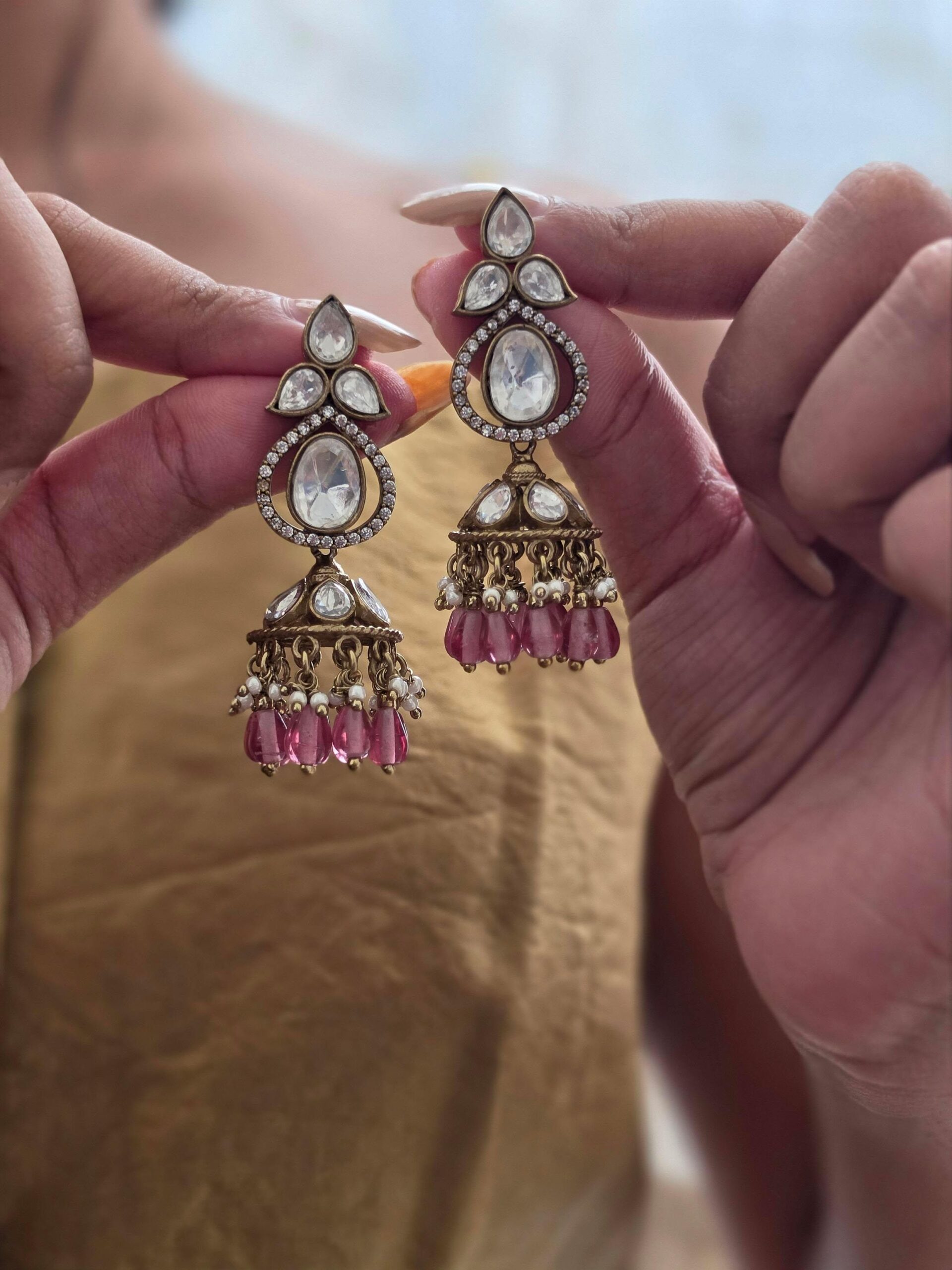 Roma polki and pearl jhumki Thumbnail
