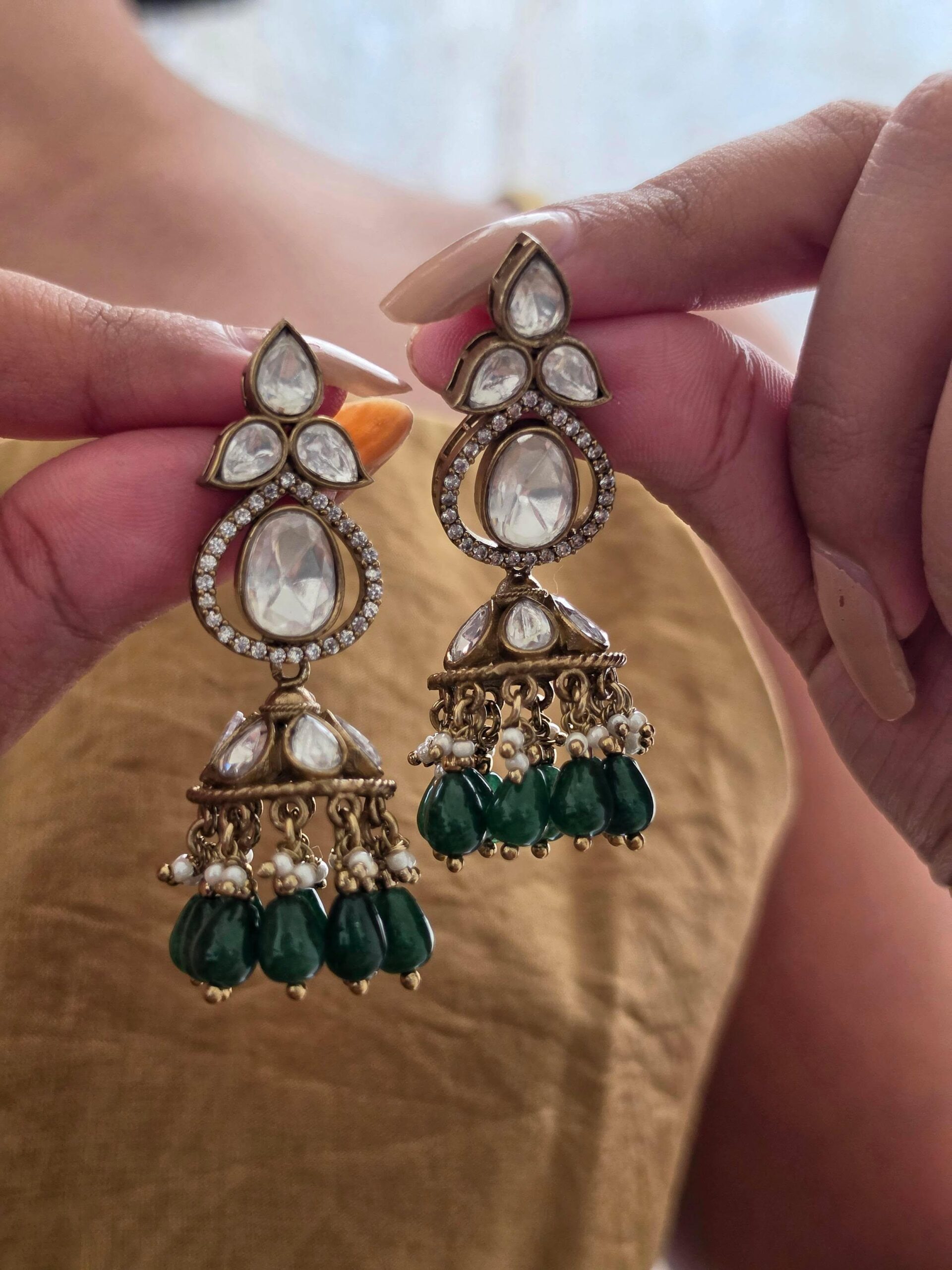 Roma polki and pearl jhumki Thumbnail