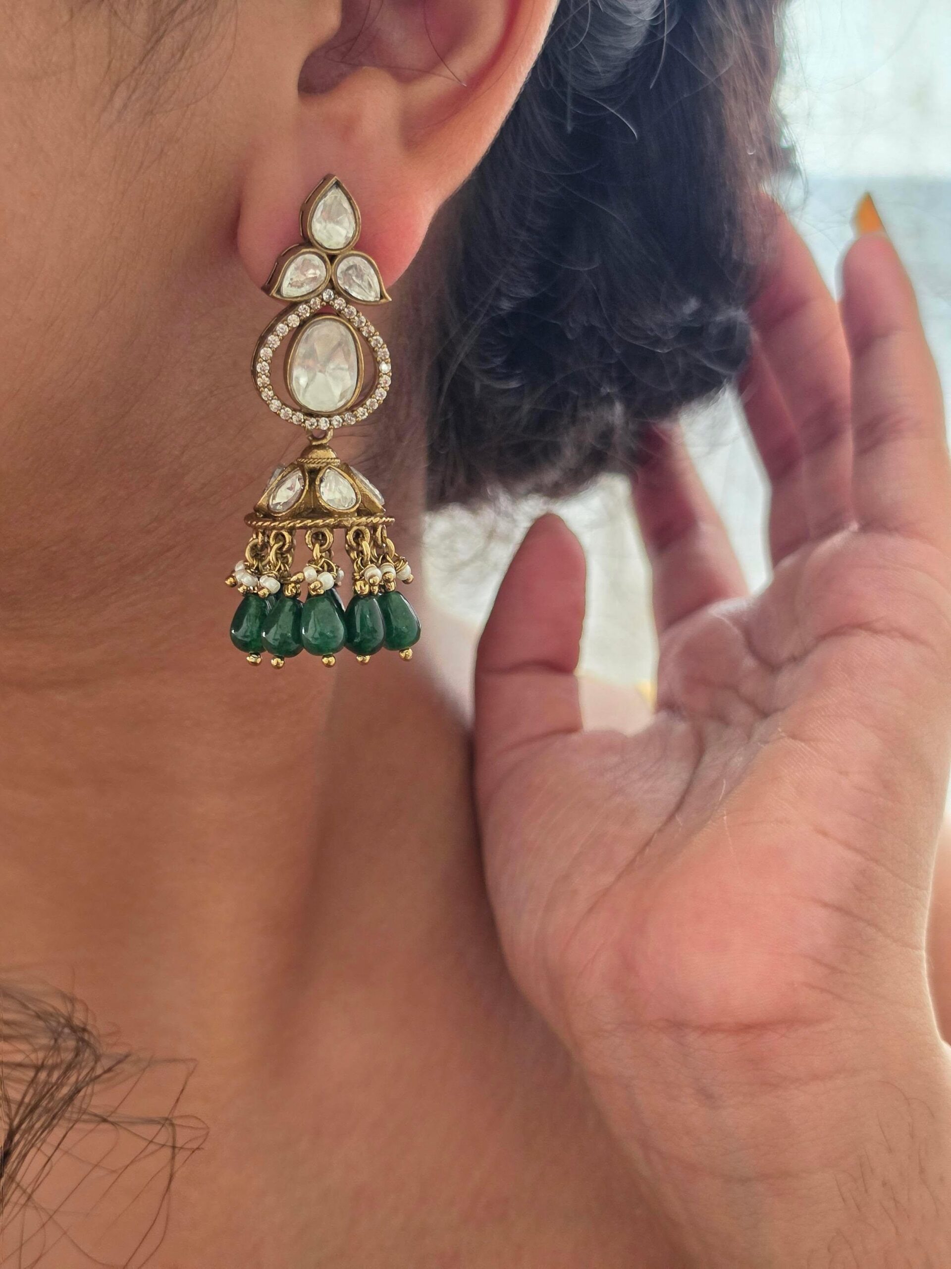 Roma polki and pearl jhumki Thumbnail