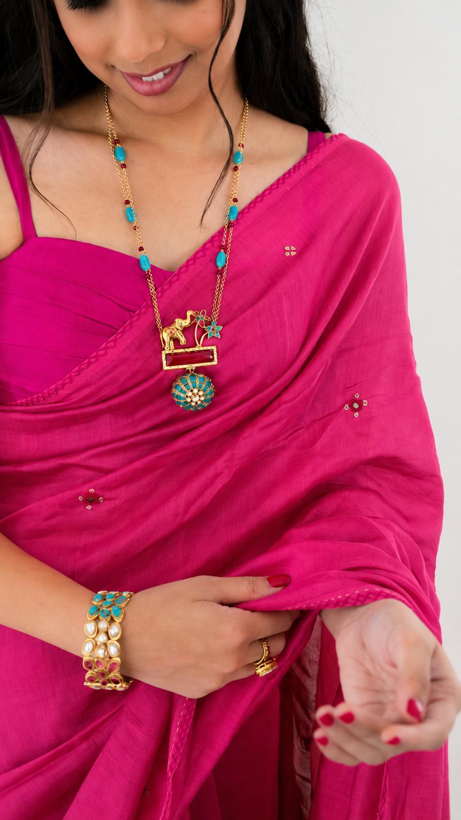 Anaya delicate handcrafted long necklace Thumbnail