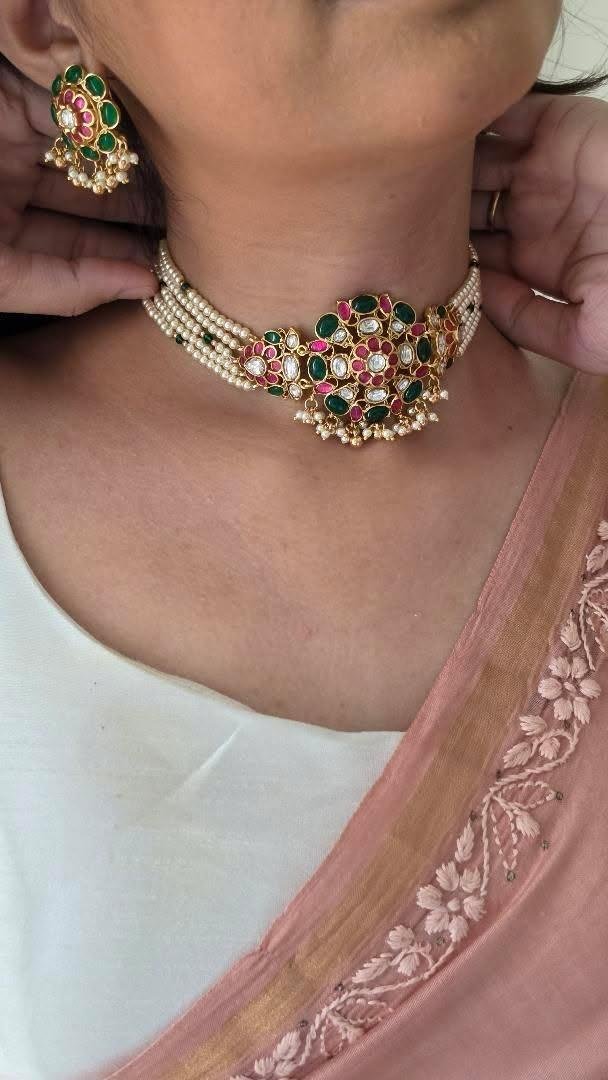 Aadhya polki and pearl choker Thumbnail