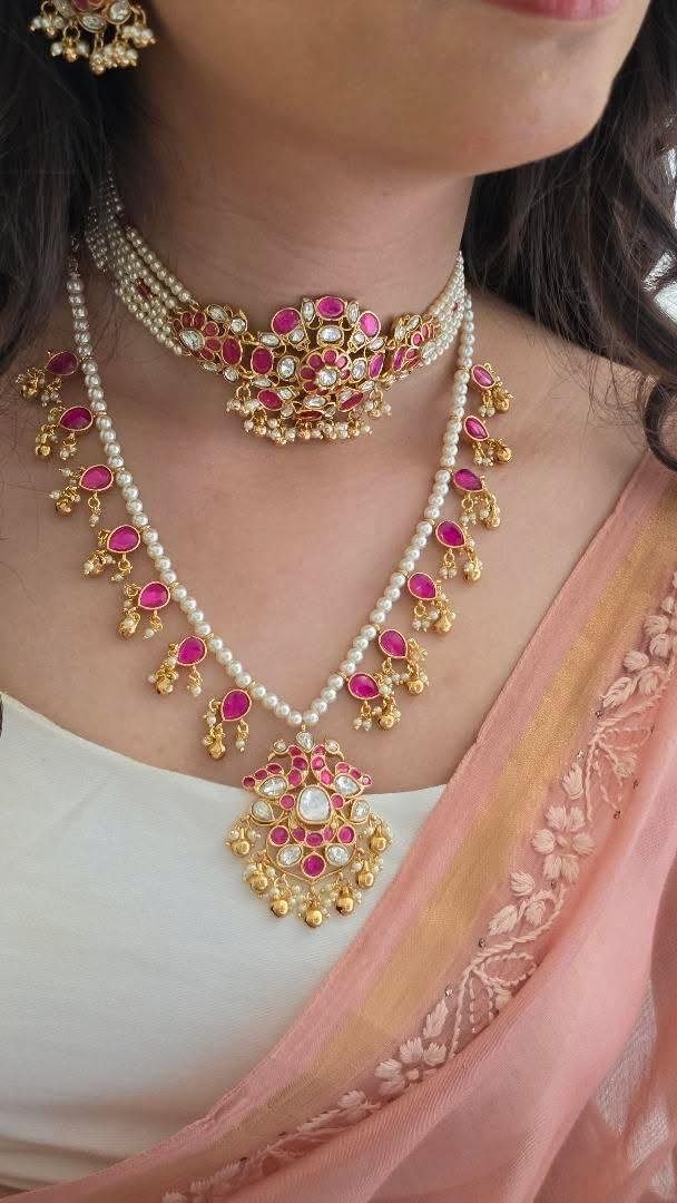 Aadhya polki and pearl choker Thumbnail