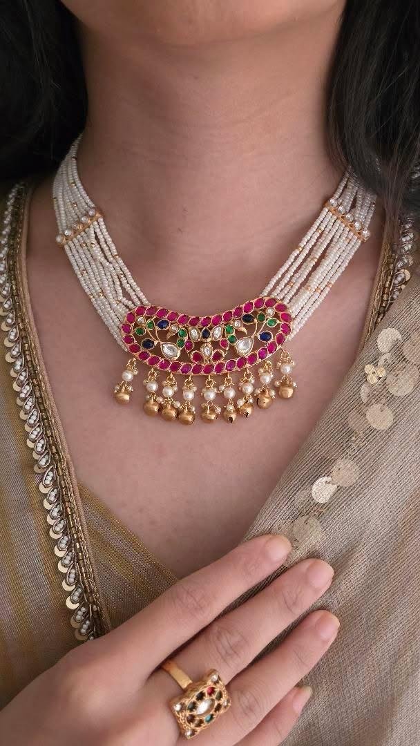 Kiera long pearl necklace Thumbnail