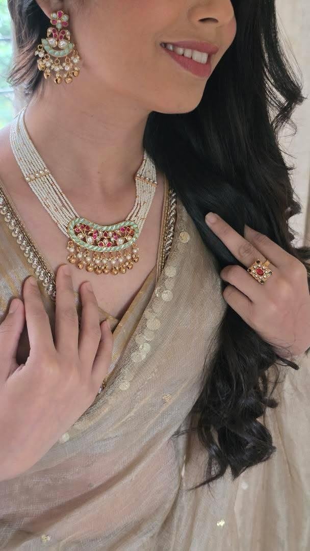 Kiera long pearl necklace Thumbnail