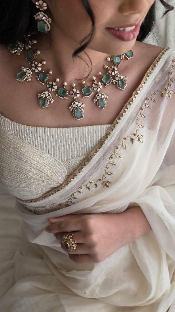 Sia quartz and polki necklace Thumbnail